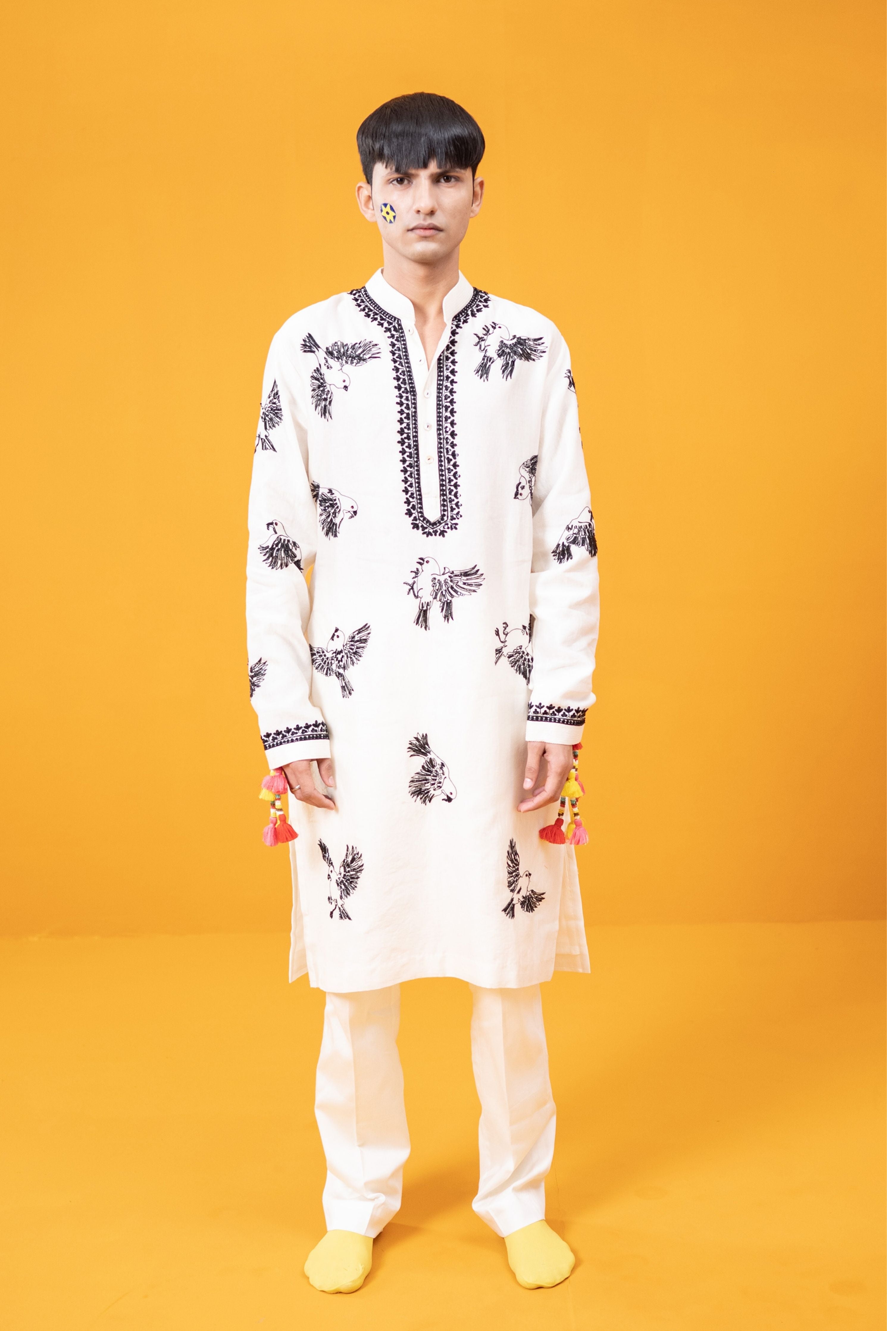 Ivory House Sparrows Kurta Set