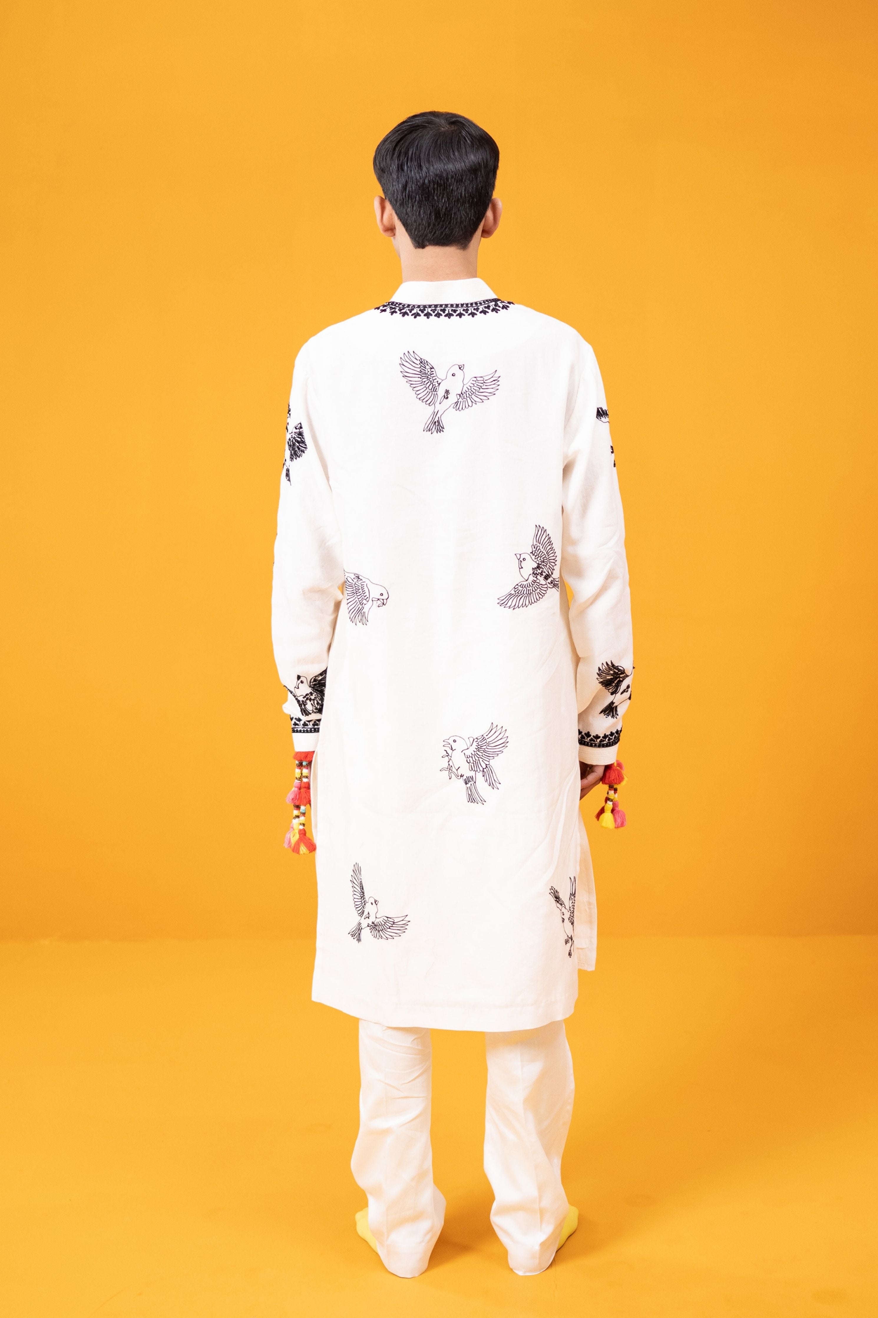 Ivory House Sparrows Kurta Set
