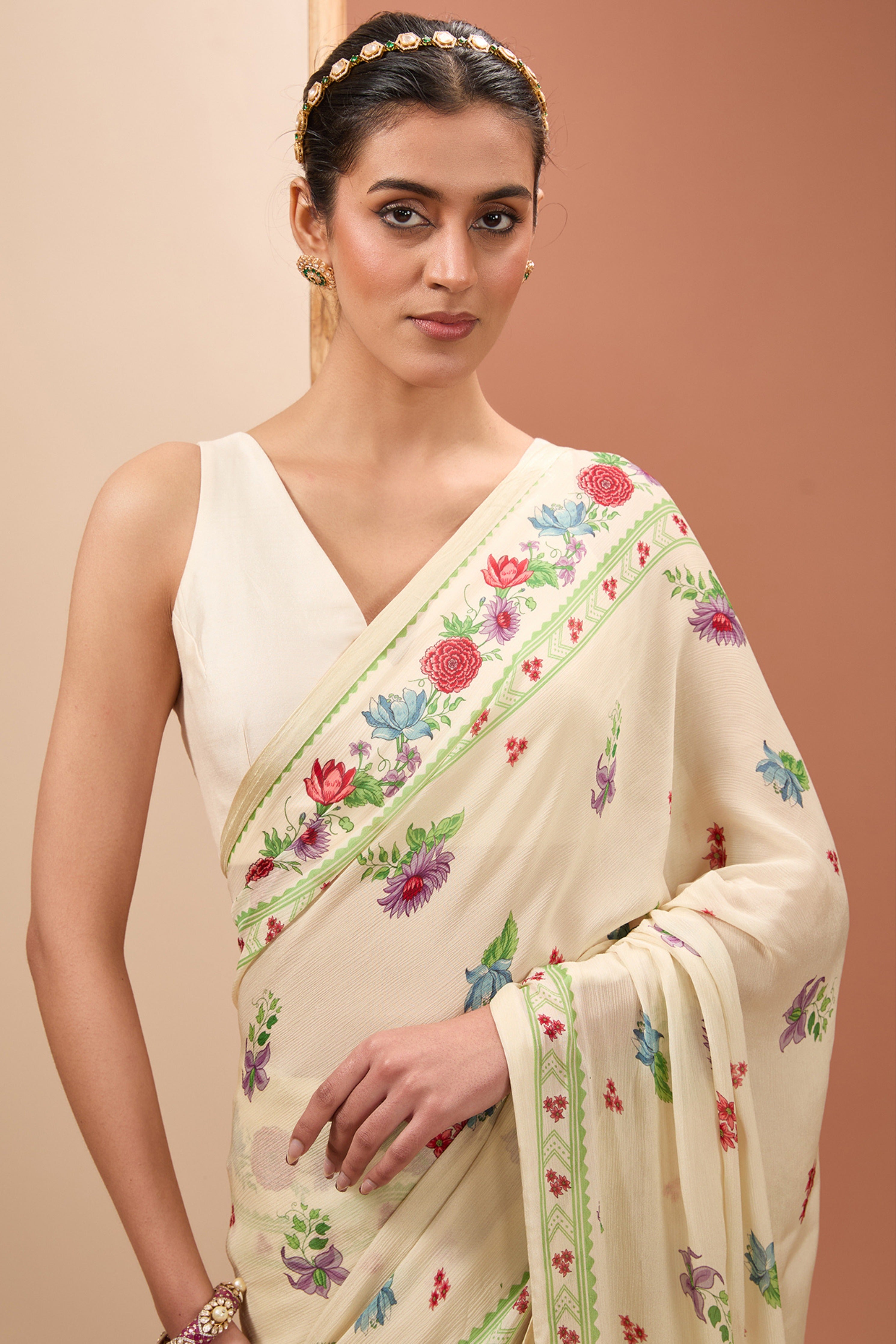 Ivory Saree