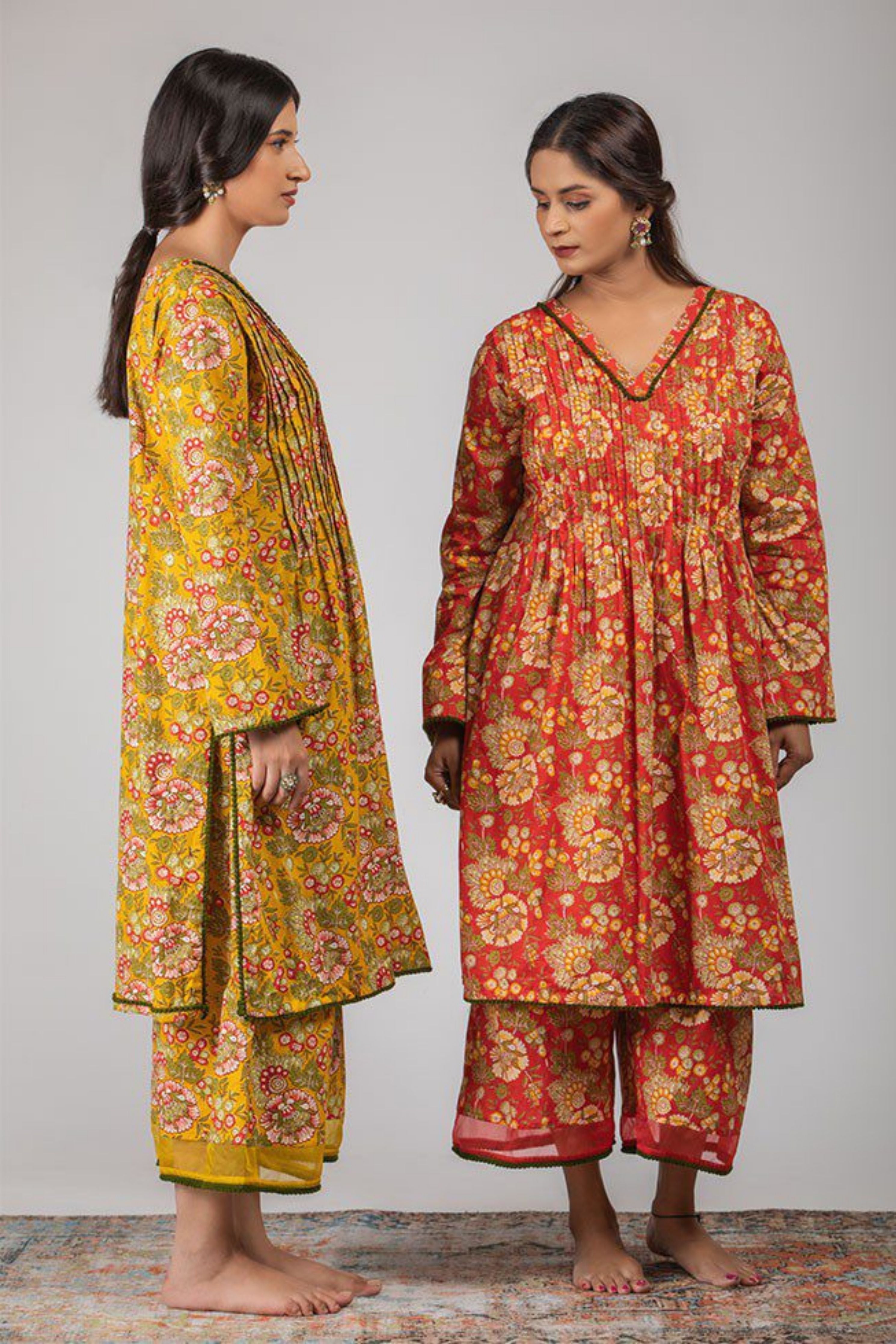 Red Floral Cotton Co-ord Set