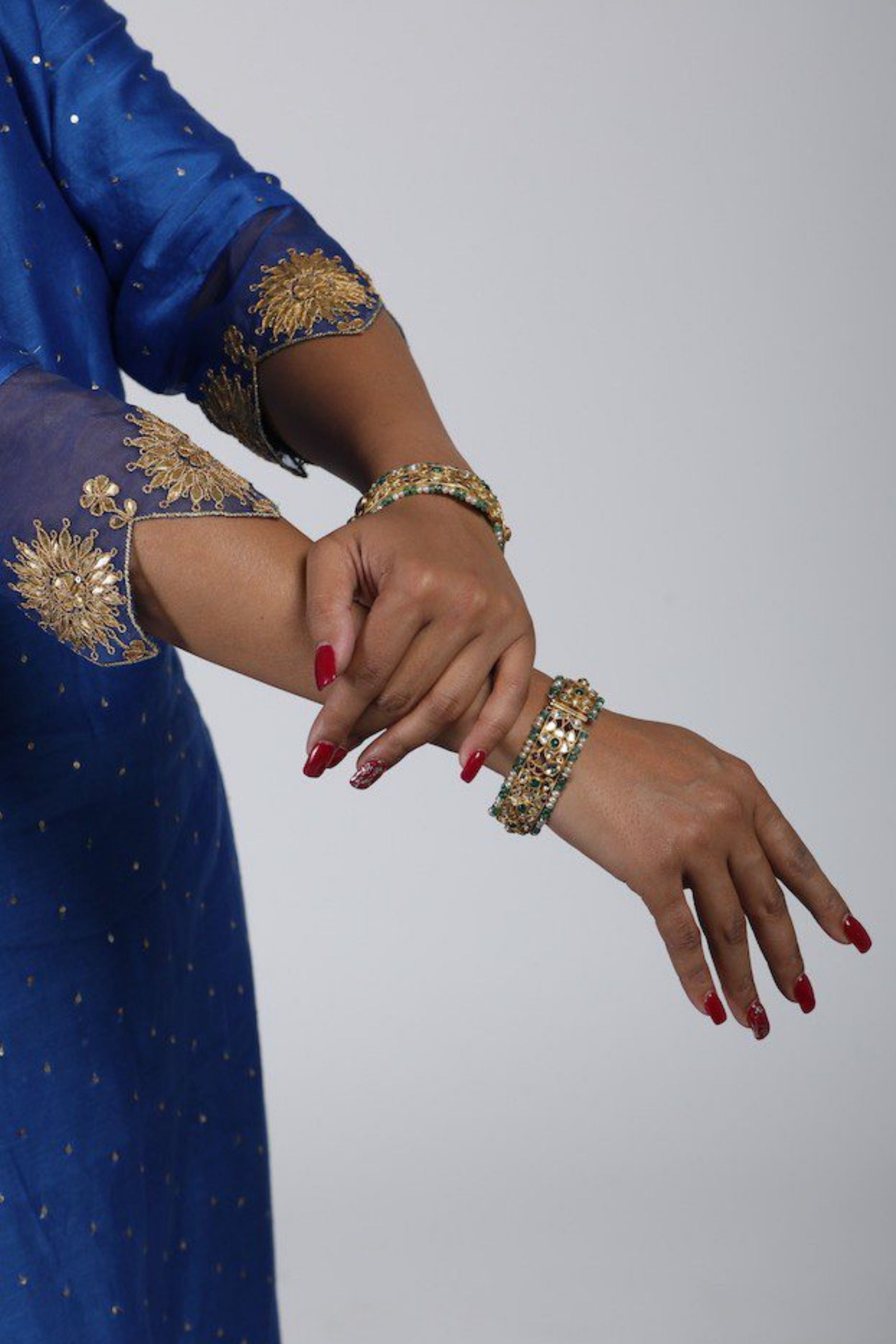 Blue Chanderi Silk Suit Set