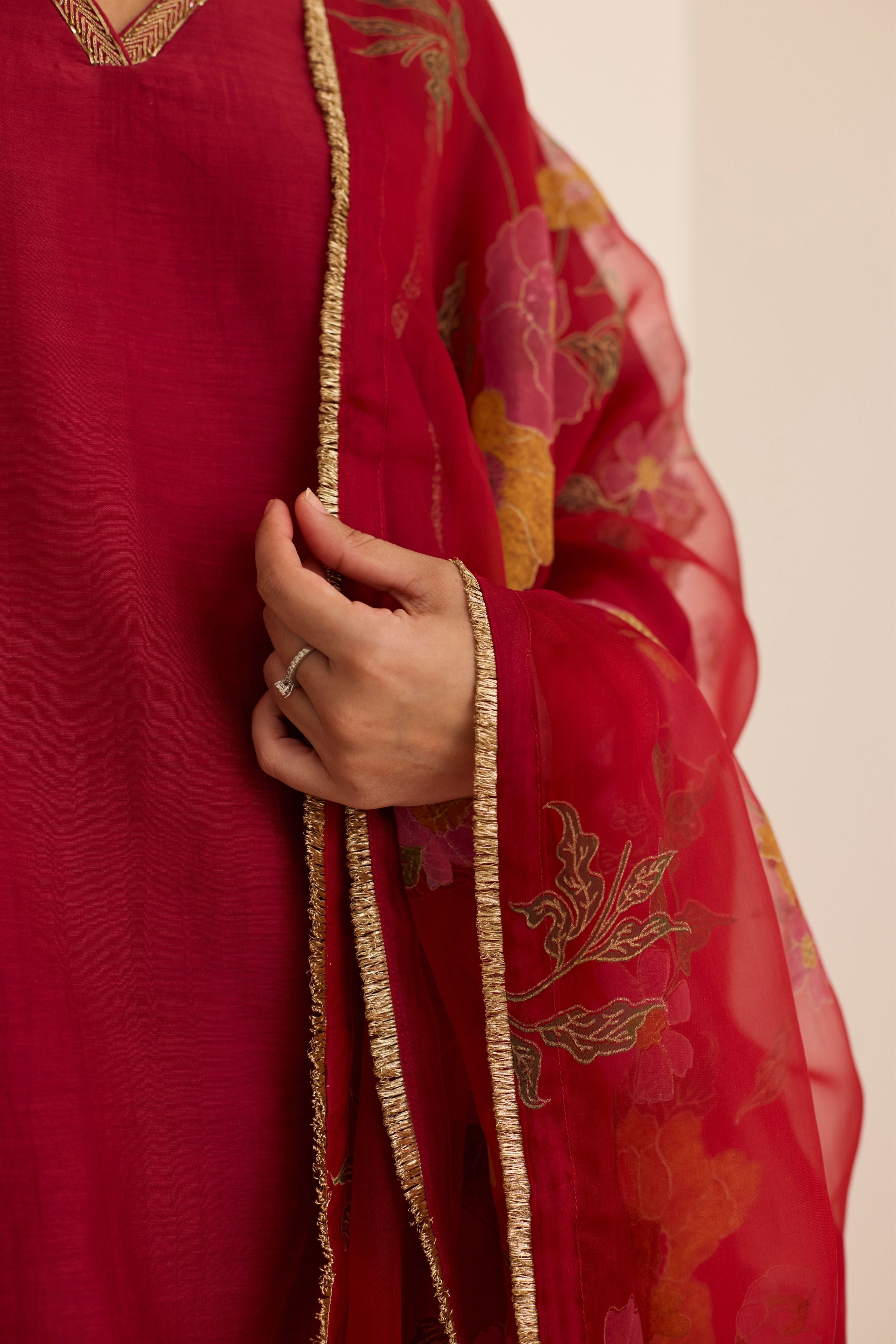 Claret Kurta Set Set