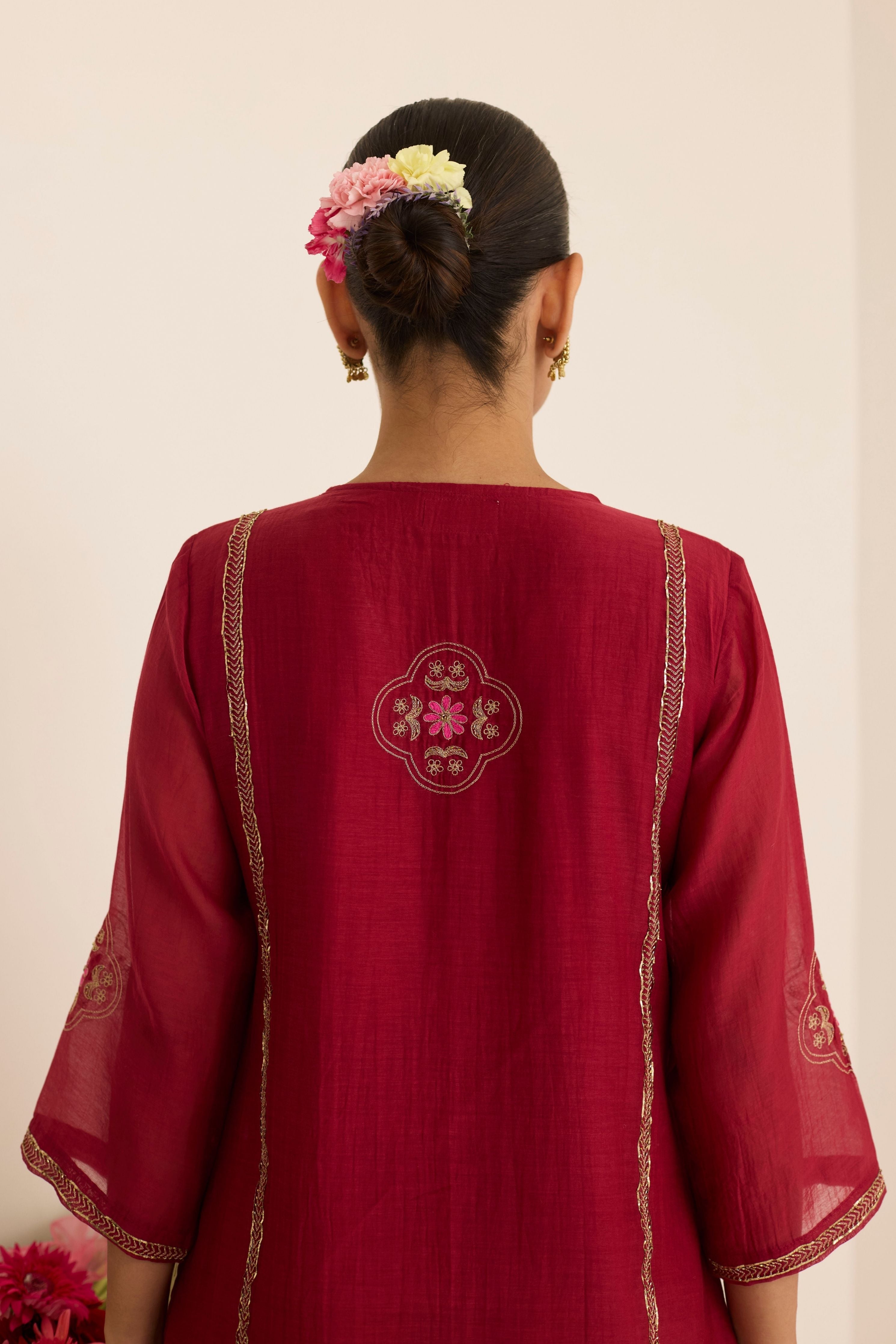 Claret Kurta Set Set