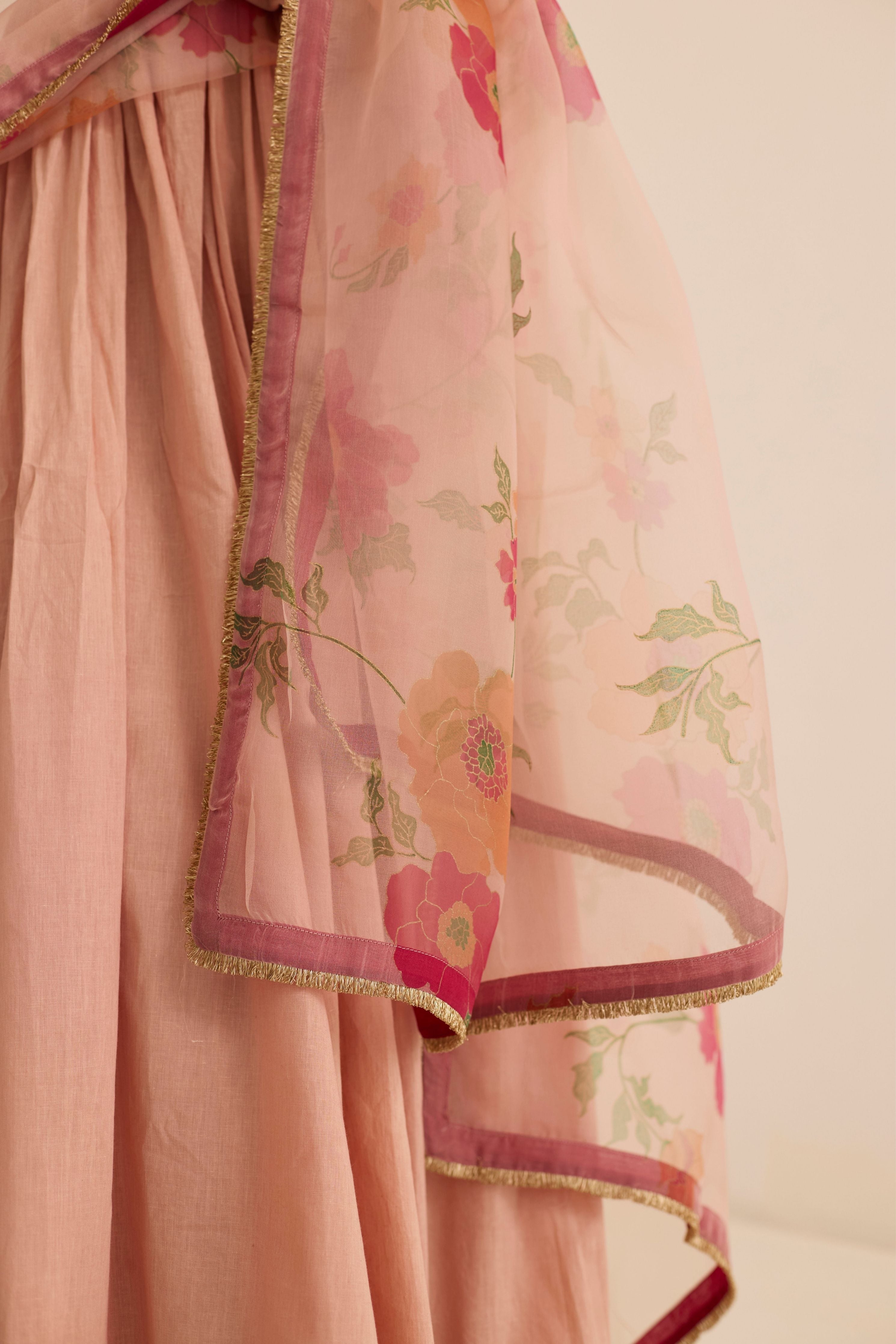 Salmon Anarkali Set