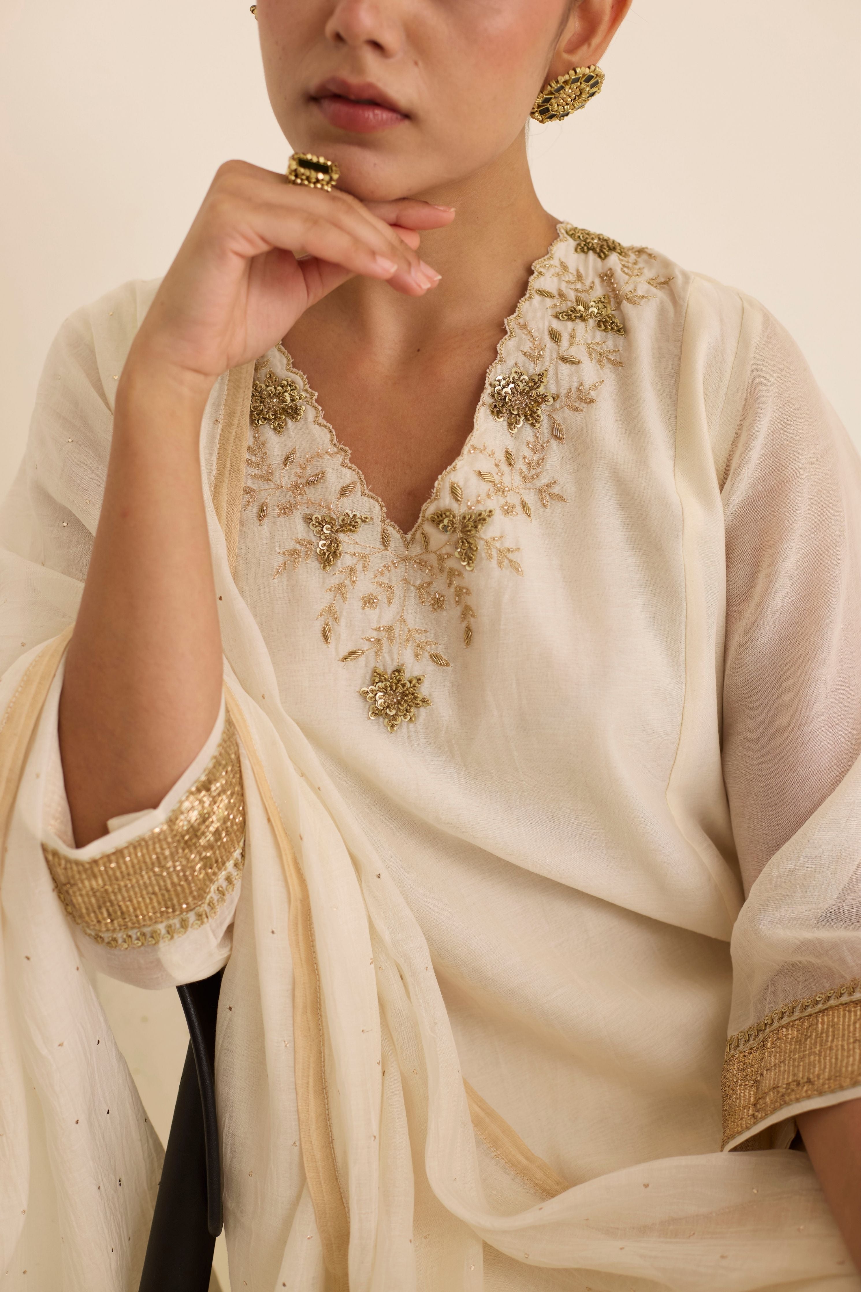 Pearl Mukaish Kurta Set