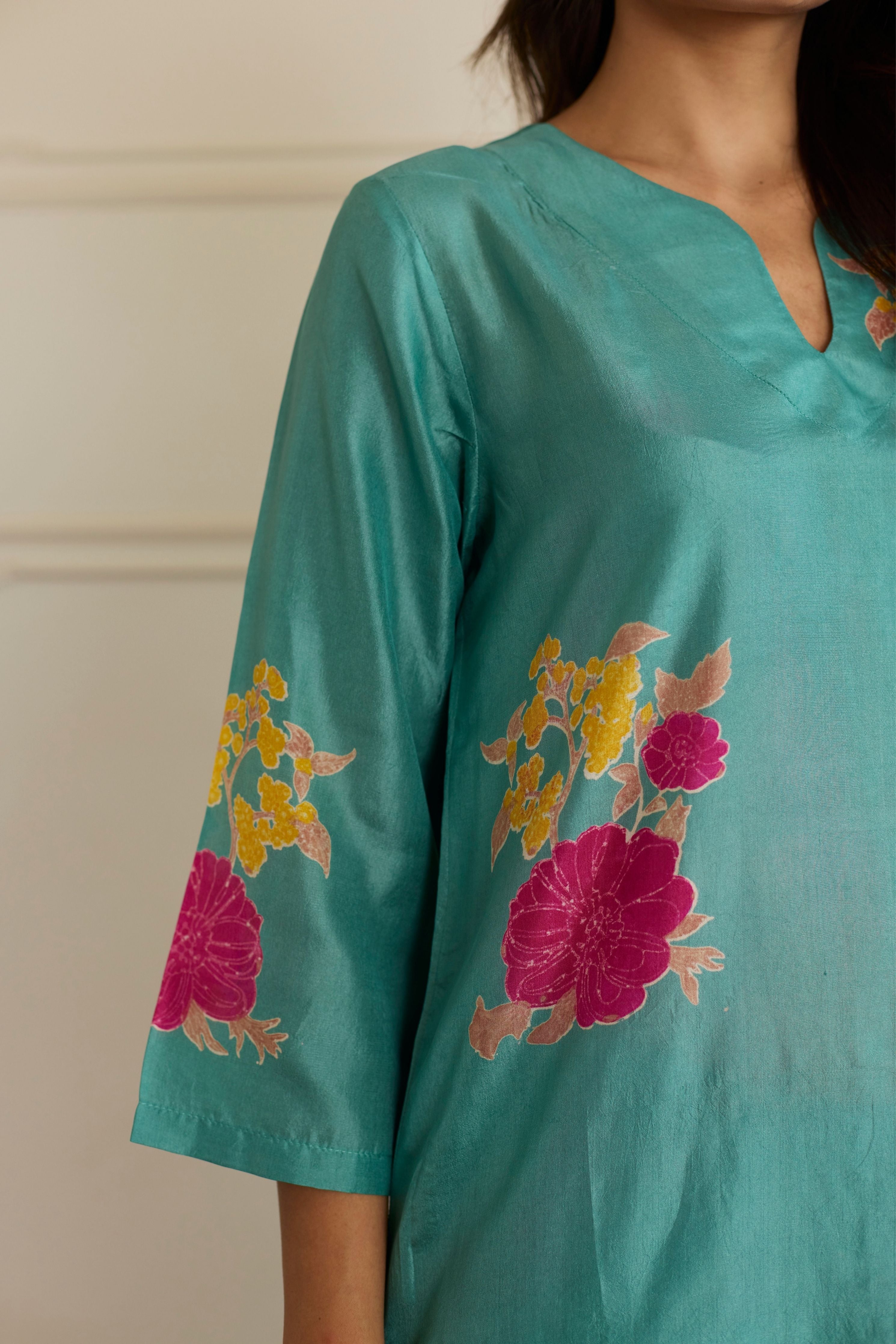 Aqua Silk Co-Ord Set