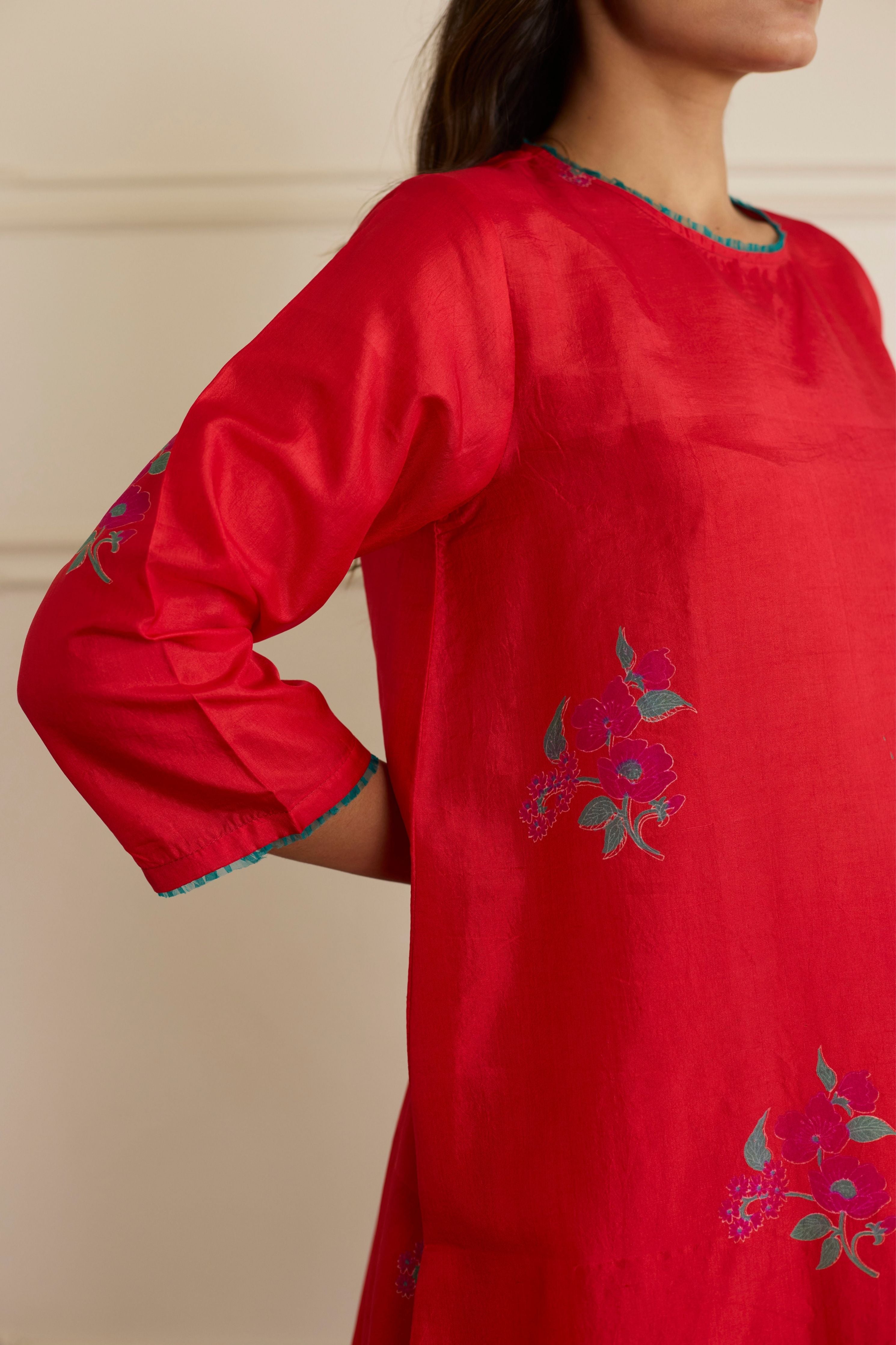 Crimson Silk Co-Ord Set