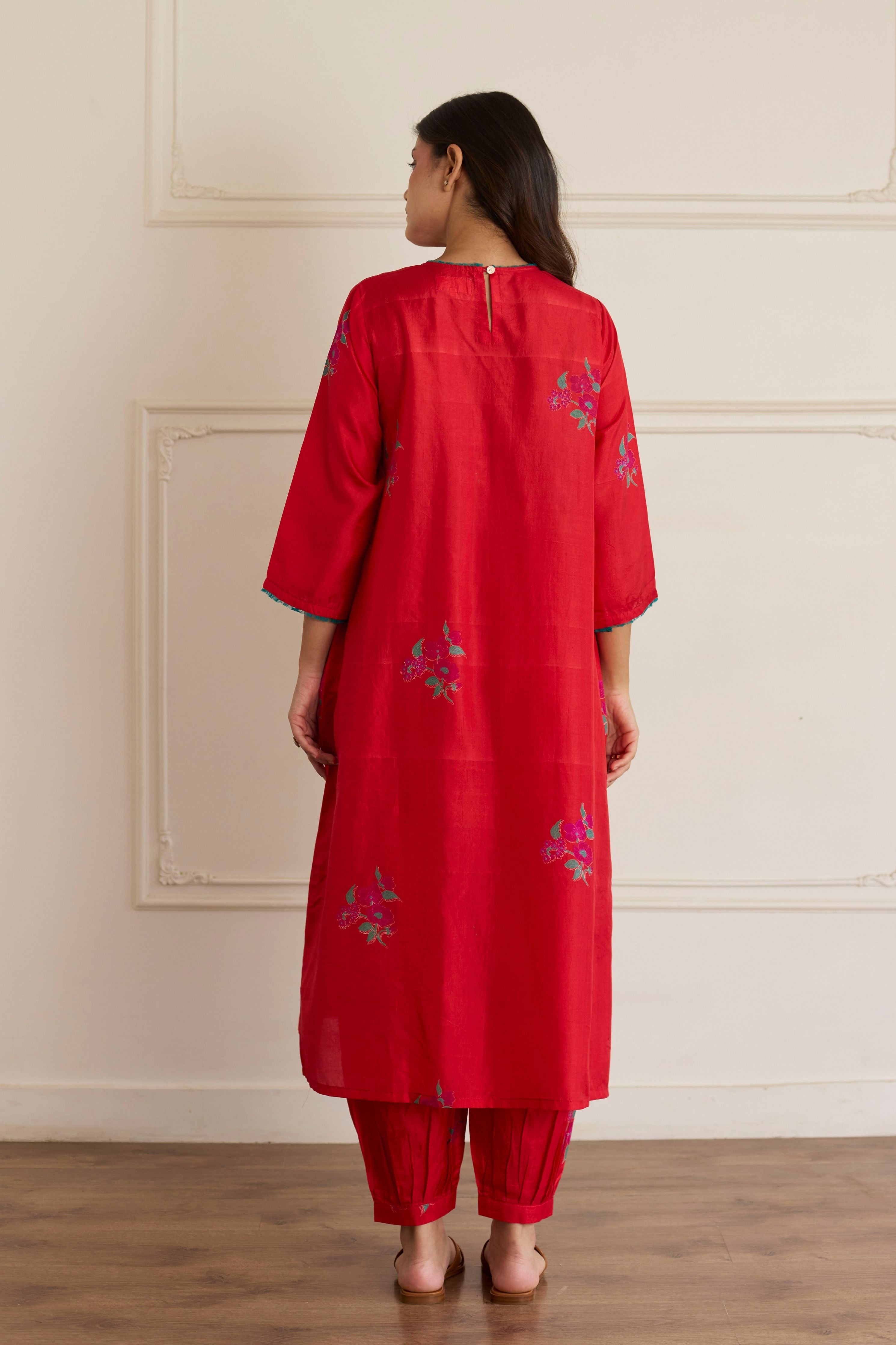 Crimson Silk Co-Ord Set