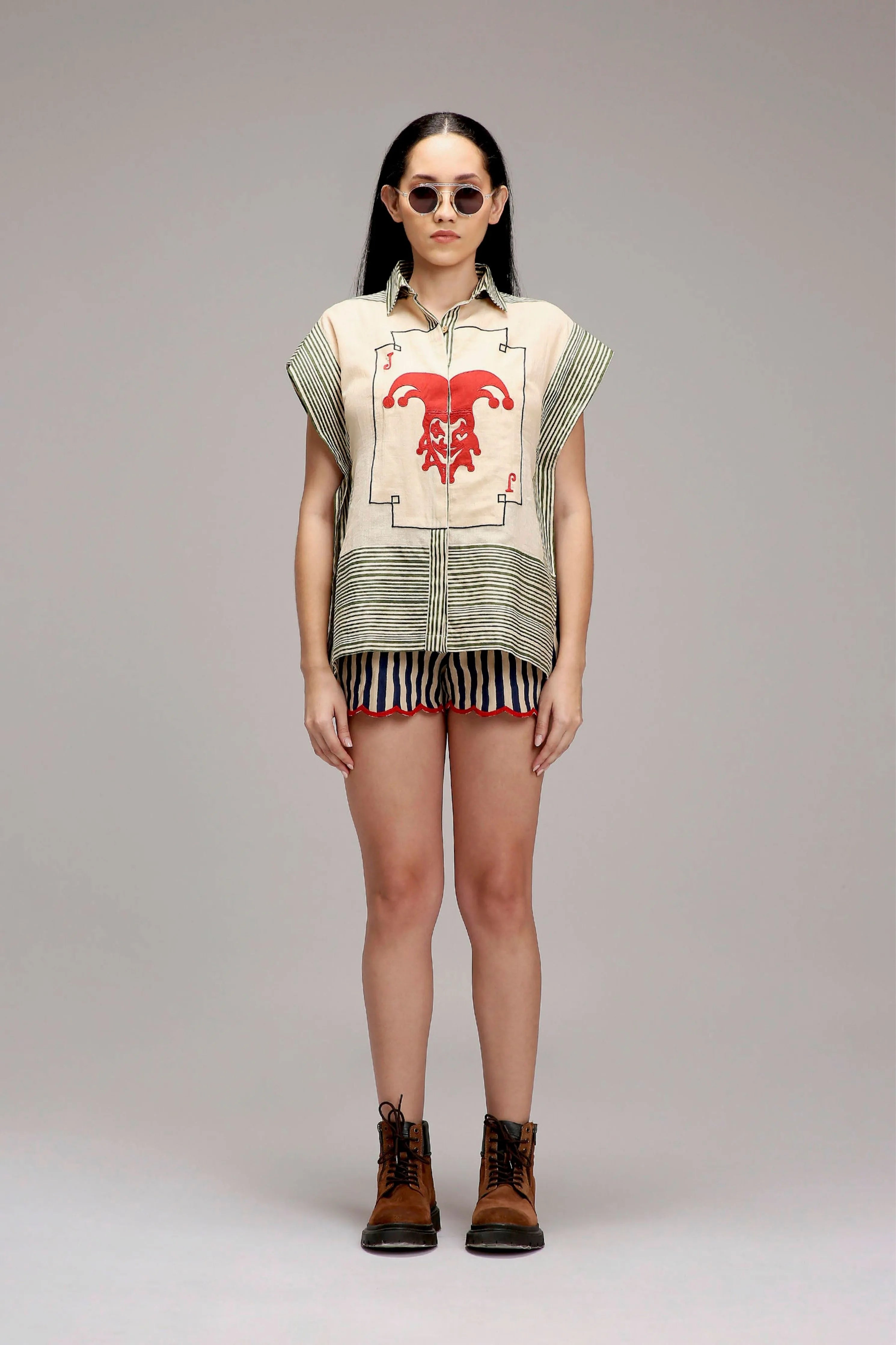 Egg-Shell Joker Shirt Shorts Set