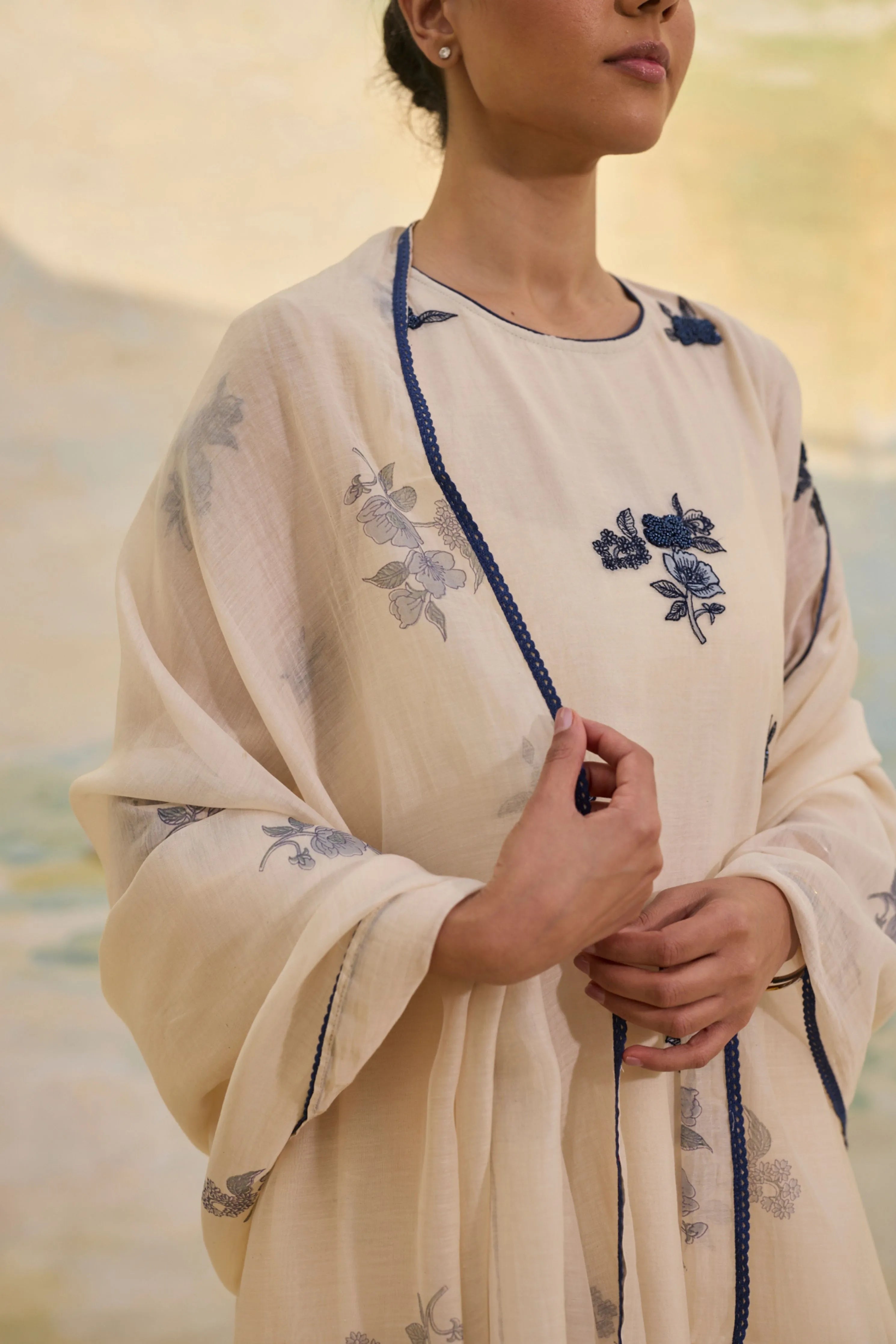 Ivory & Indigo Kurta Set
