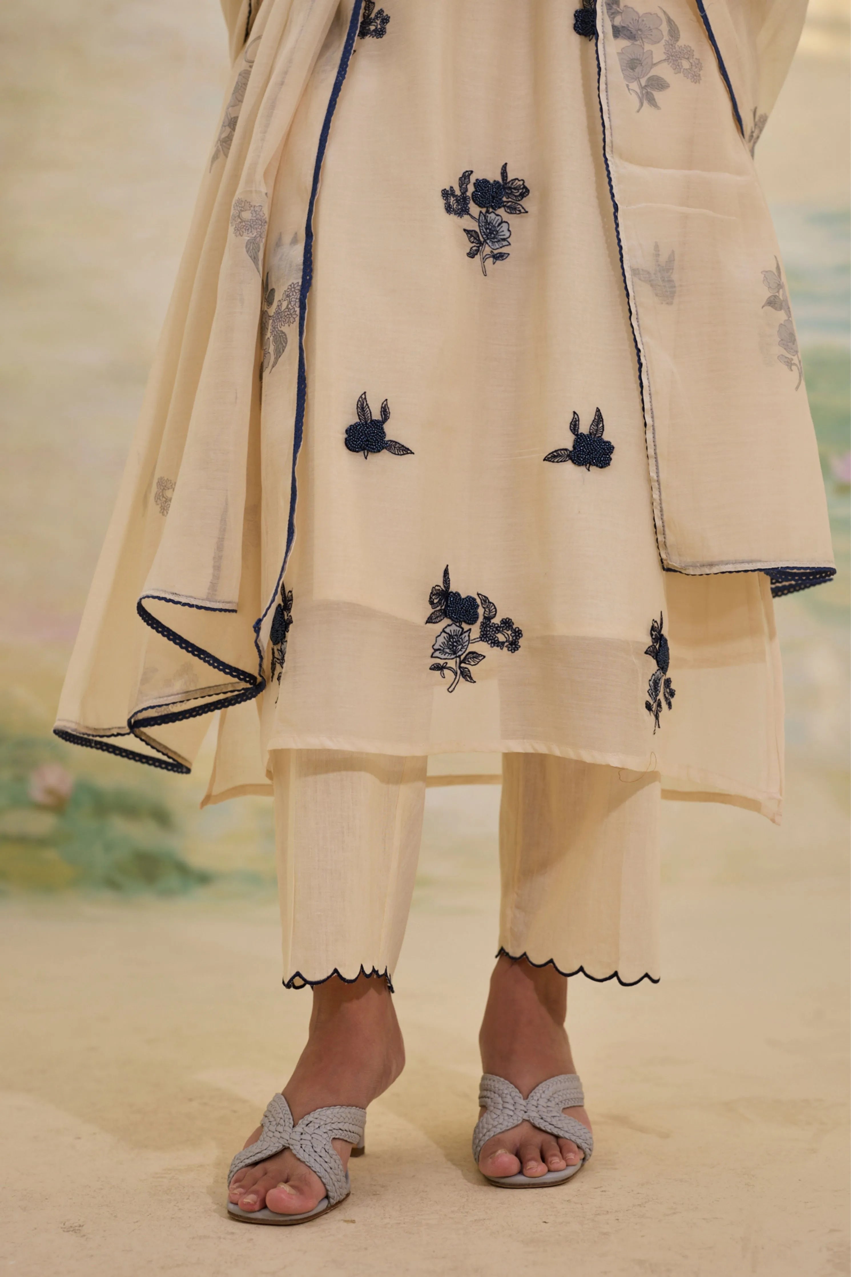 Ivory & Indigo Kurta Set