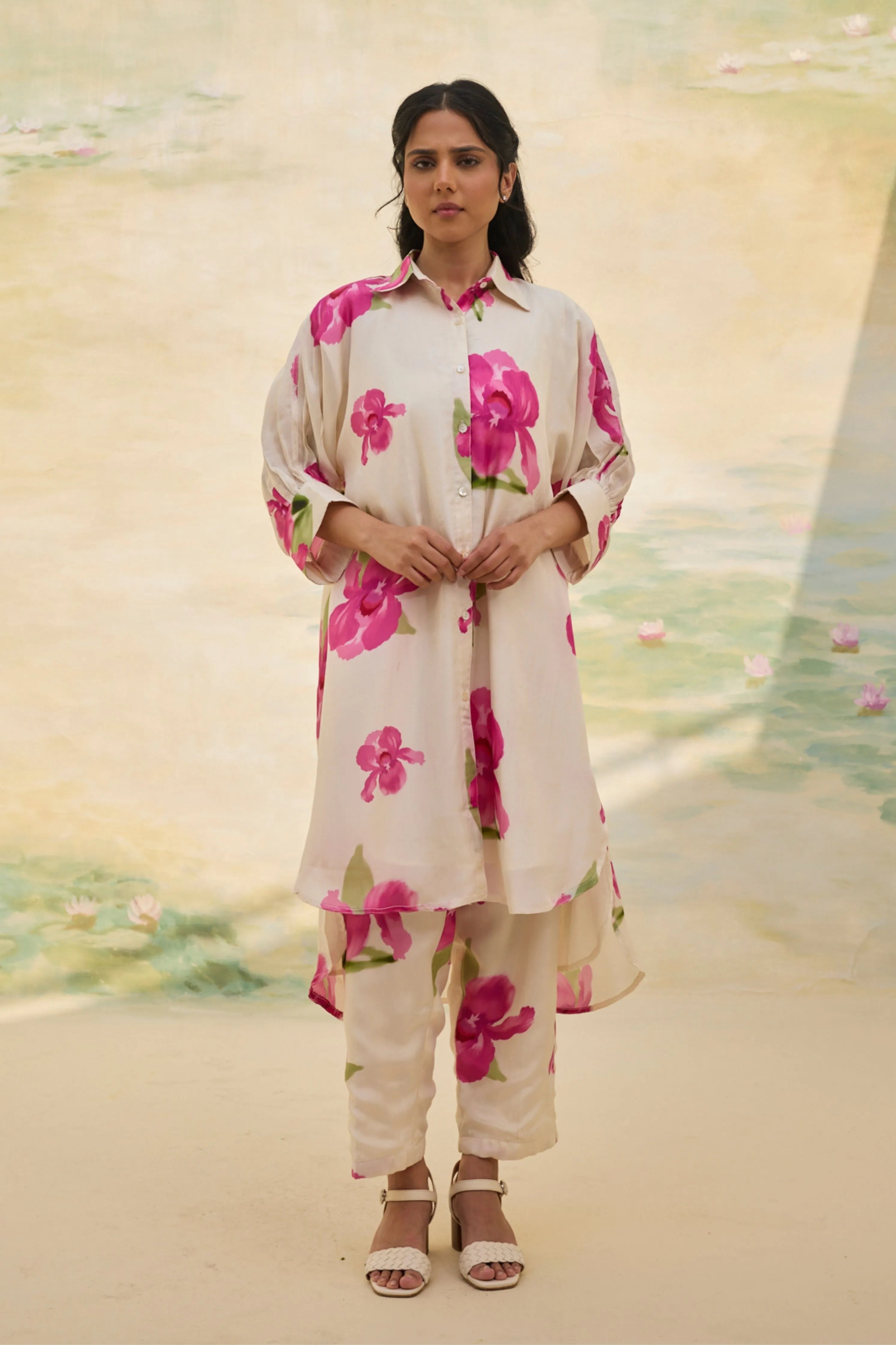 Aira Floral Silk Co-Ord Set
