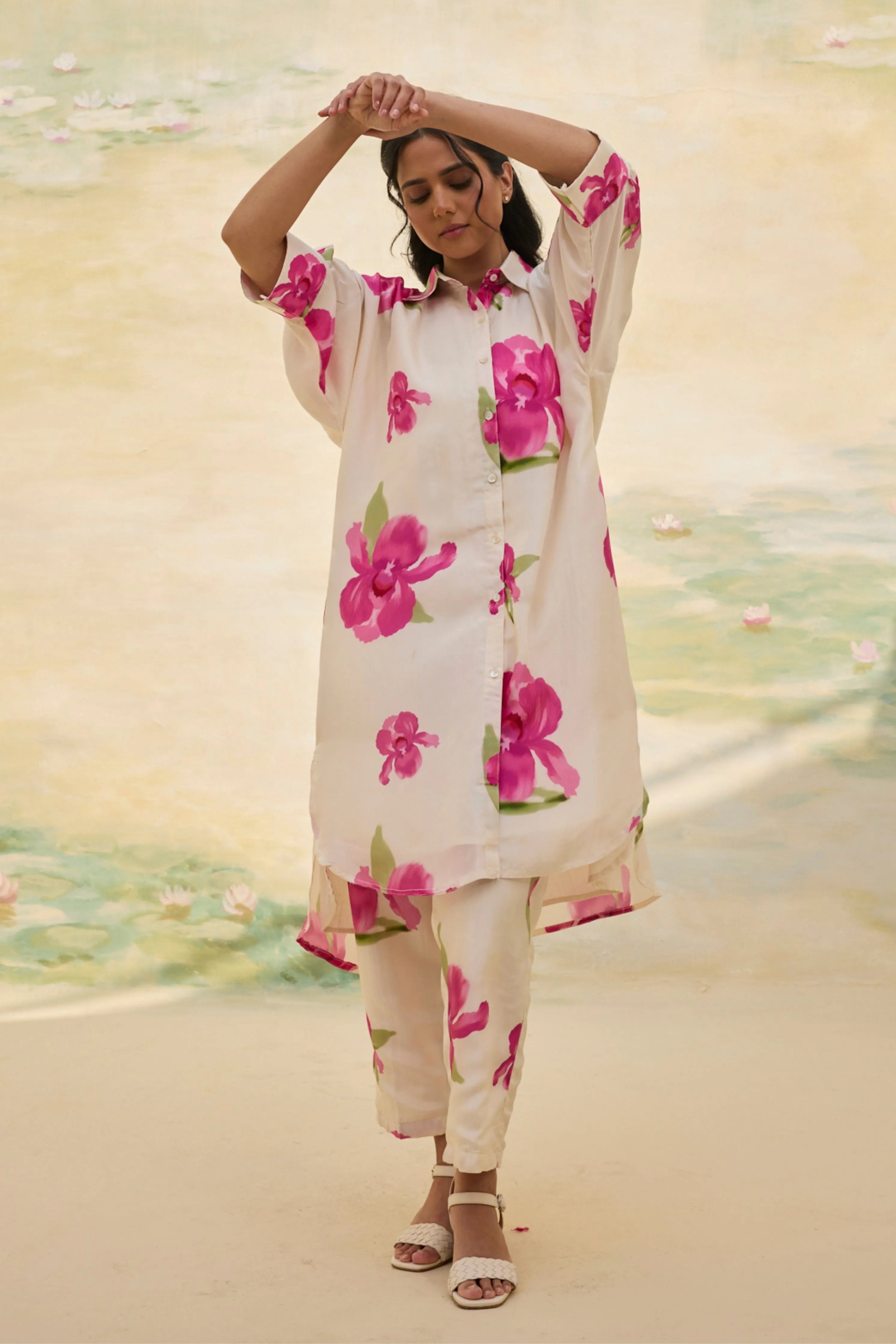 Aira Floral Silk Co-Ord Set