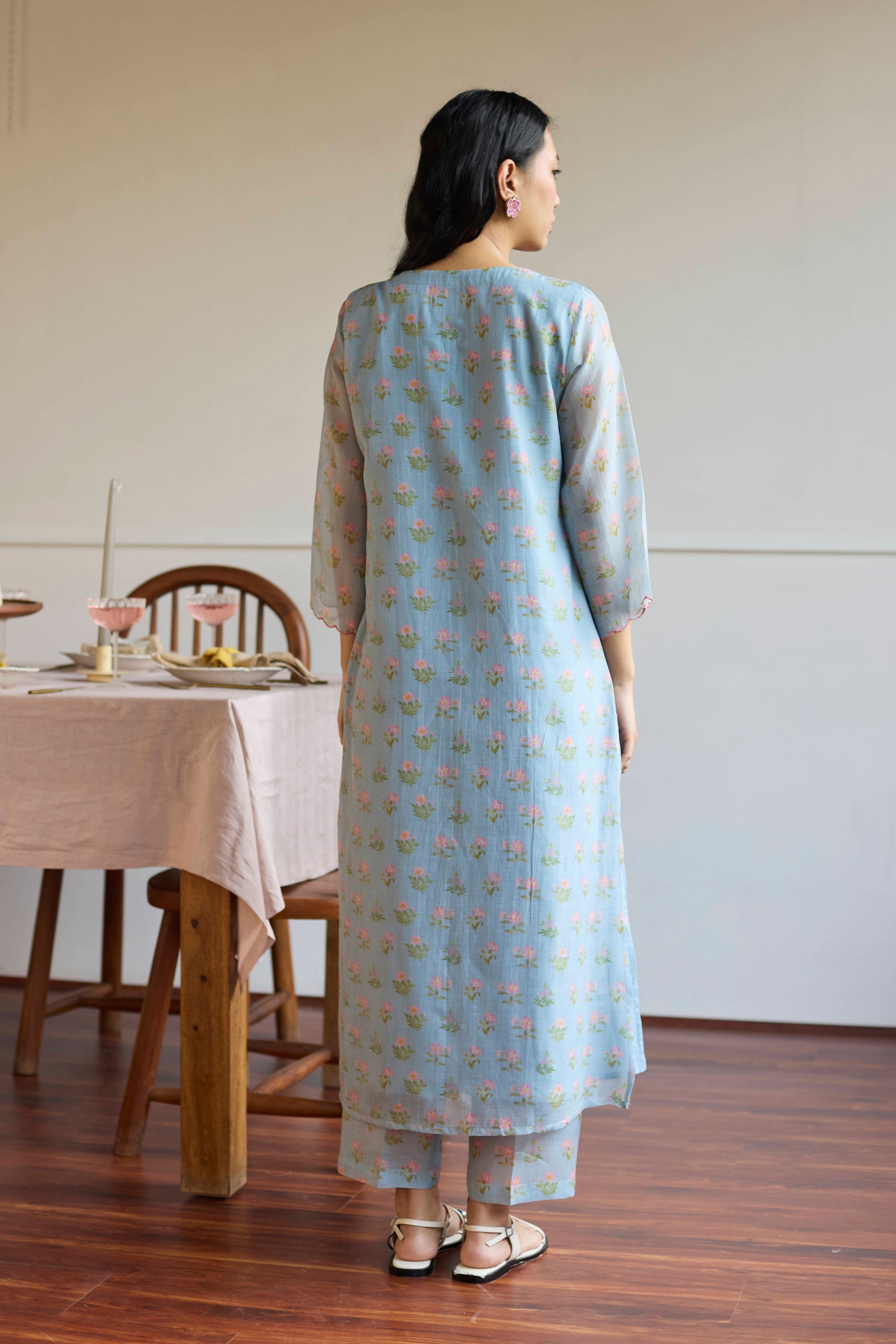 Powder Blue Pintuck  Set