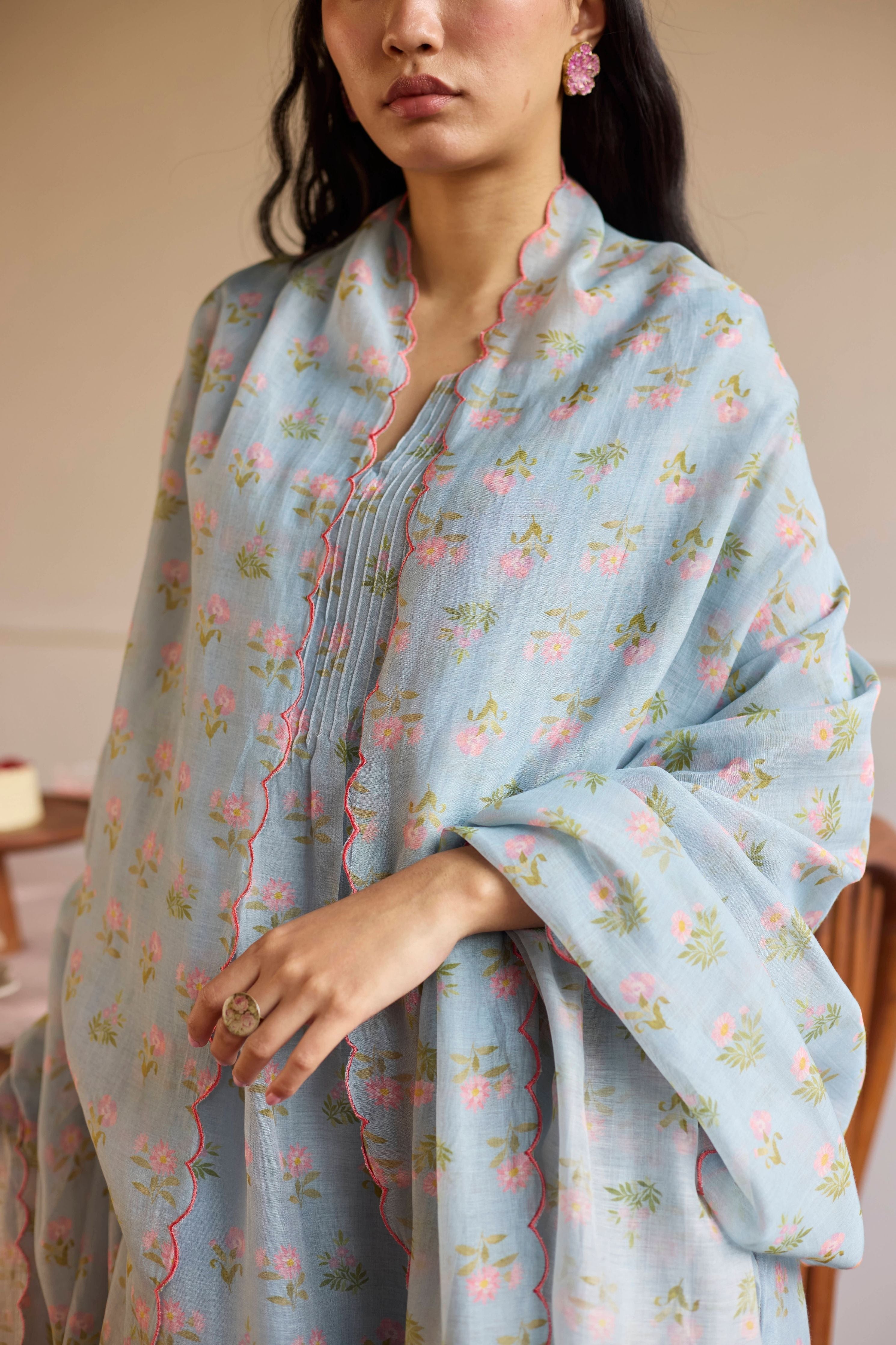 Powder Blue Pintuck  Set