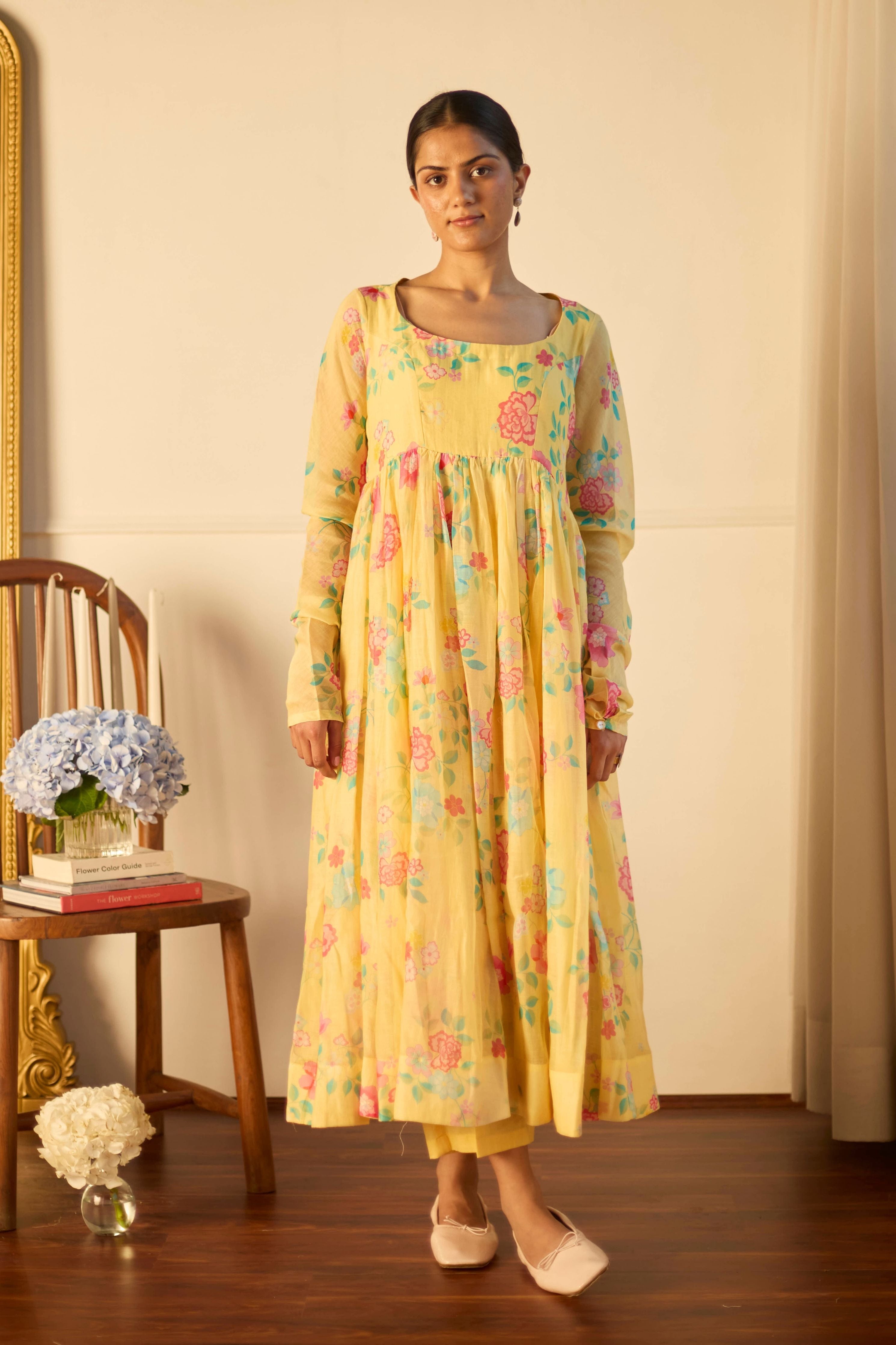 Lemon Florette Anarkali Set