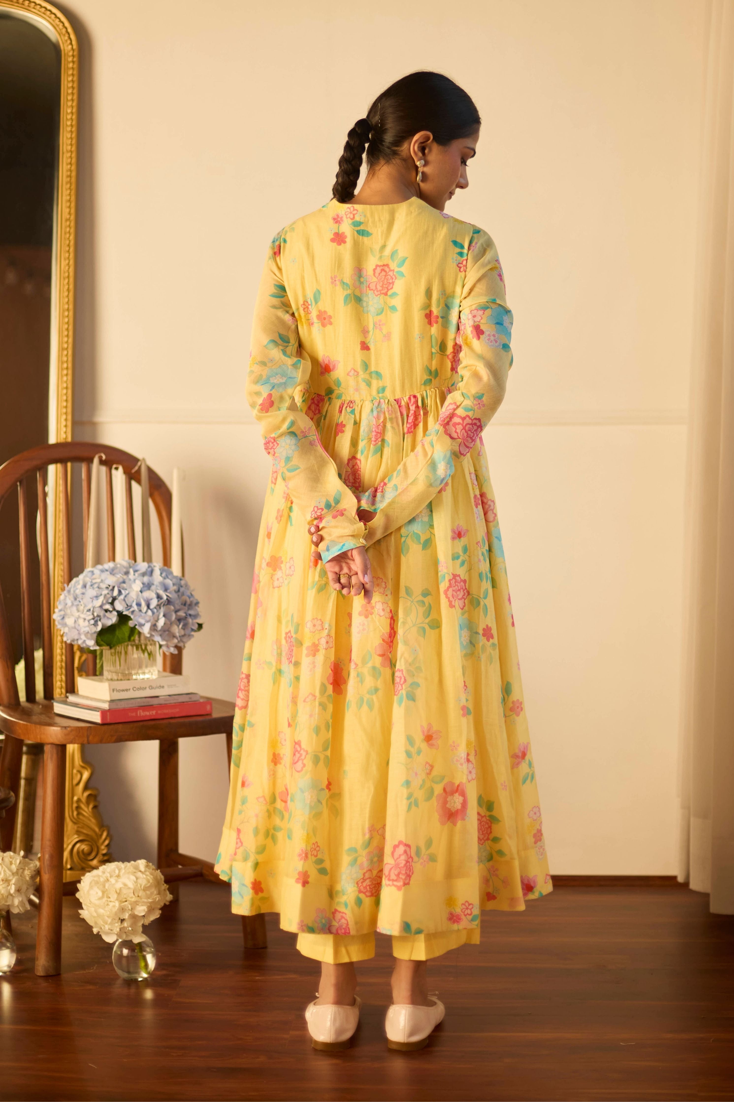 Lemon Florette Anarkali Set