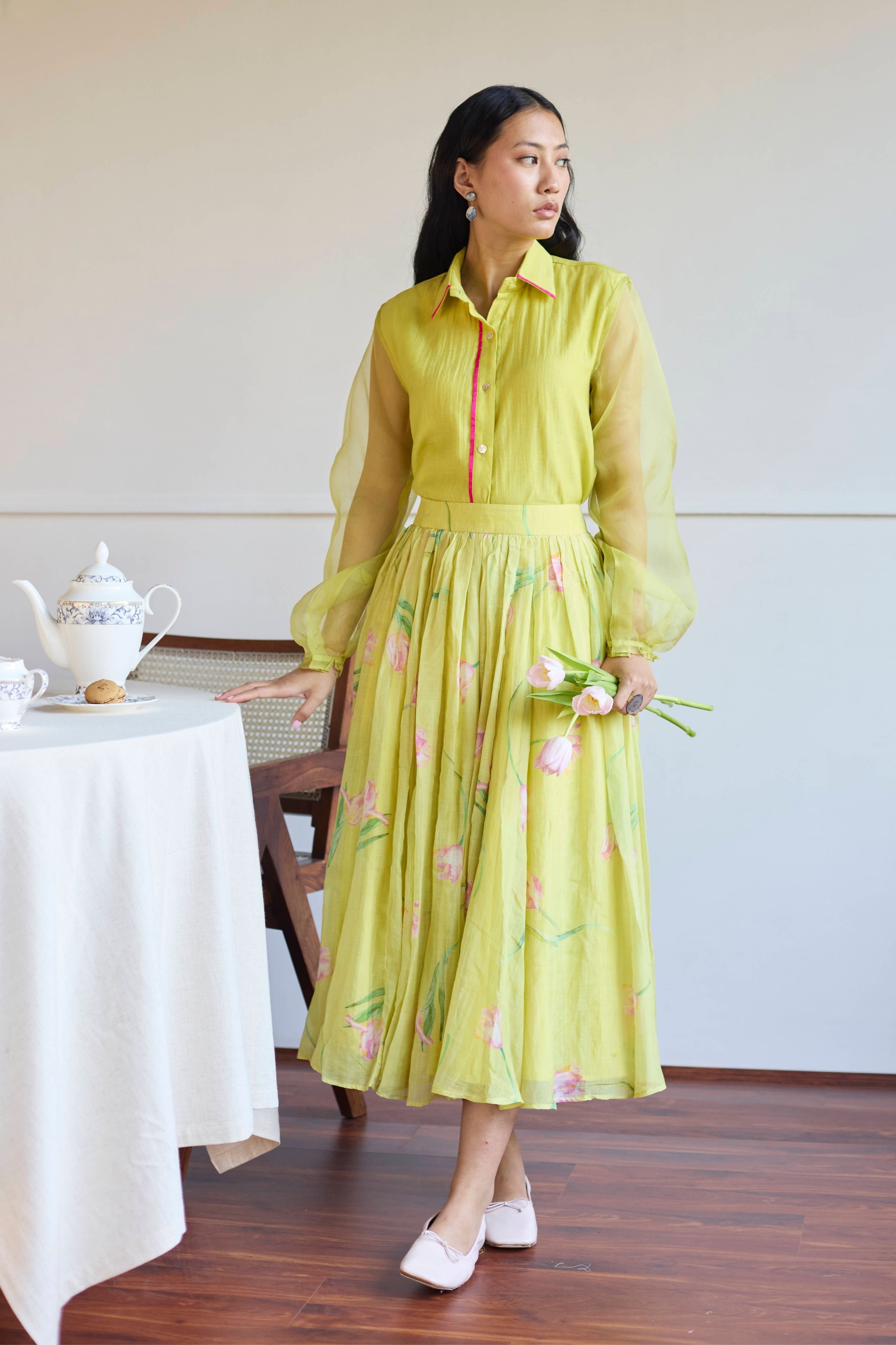 Lime Tulip Skirt