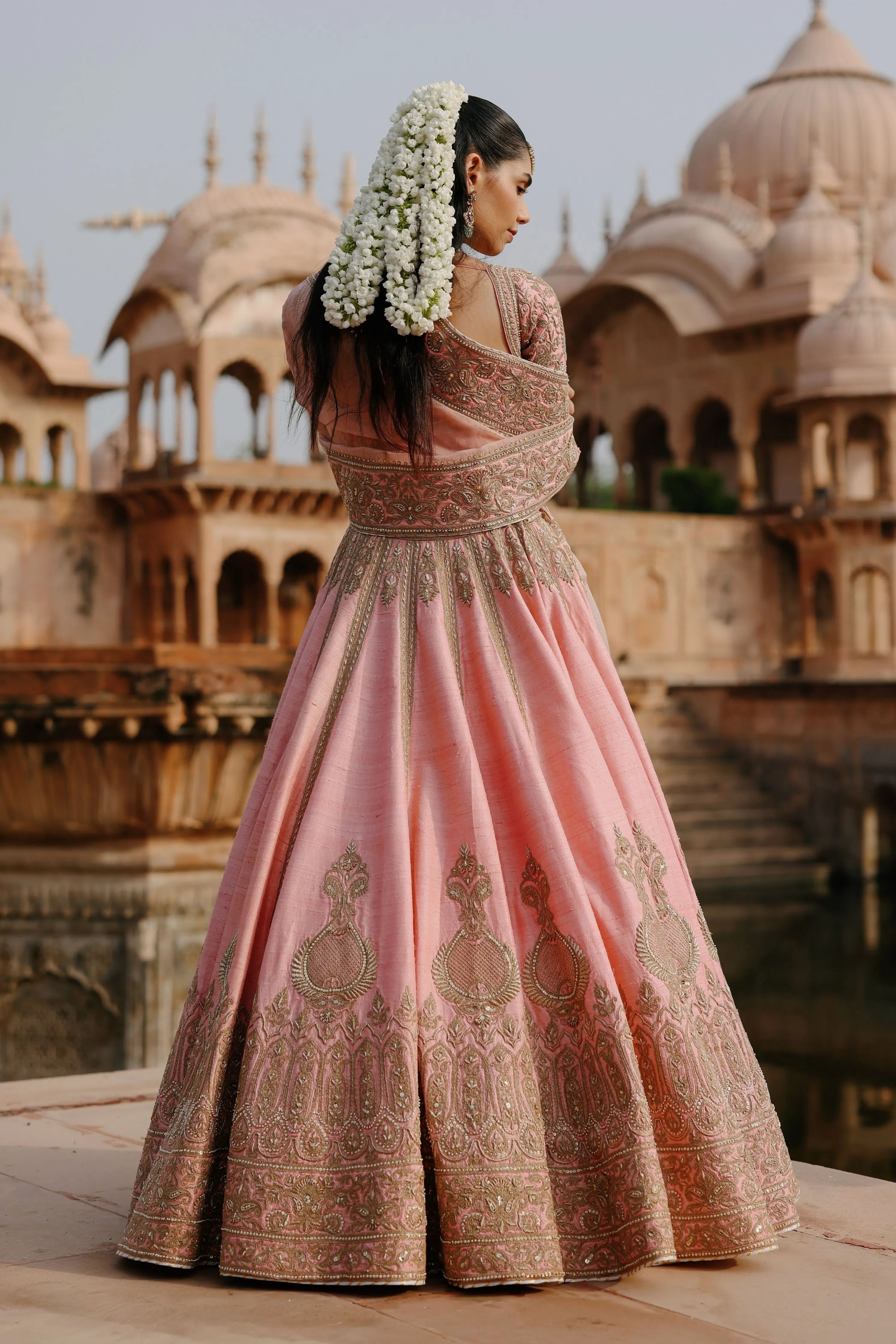 Jannah Pink Lehenga Set with Blouse & Dupatta