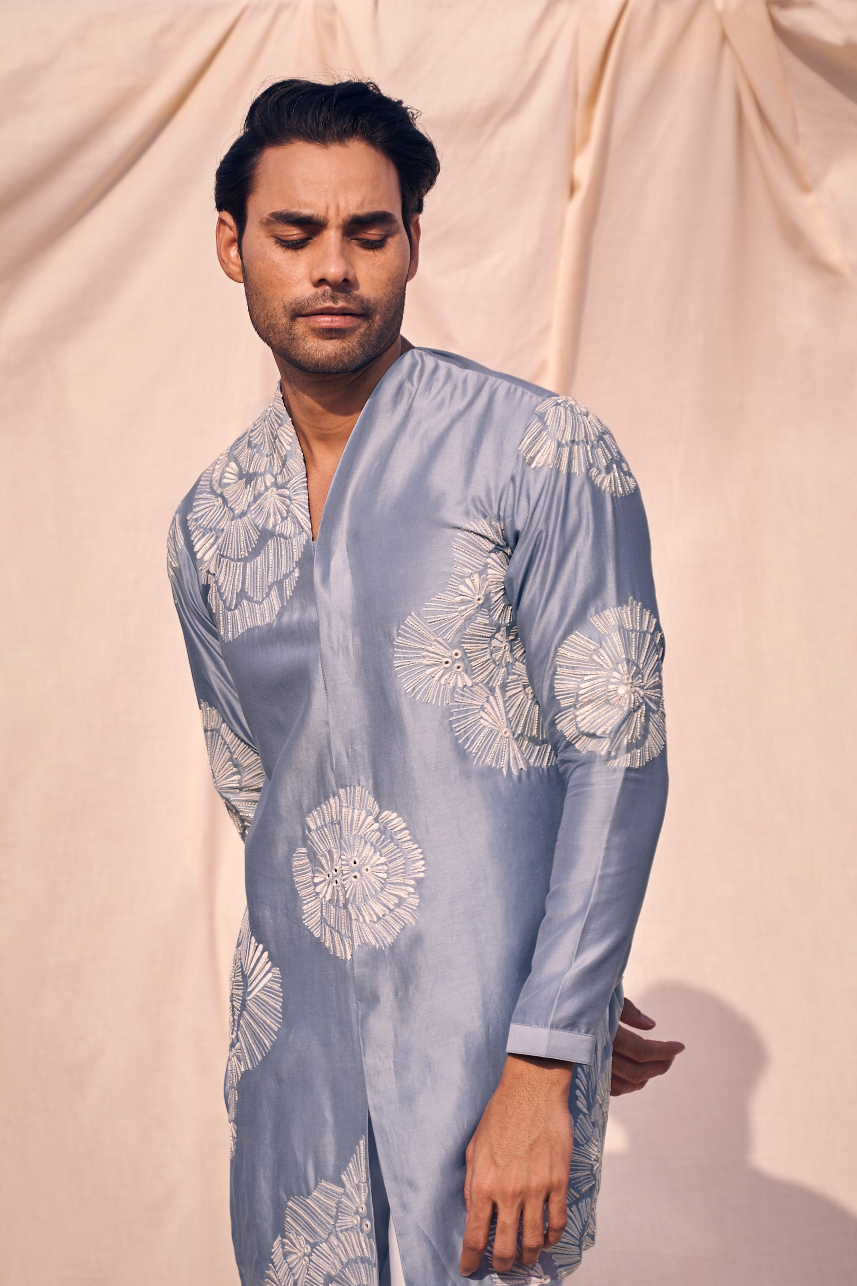 Floral Embroidery Short Kurta