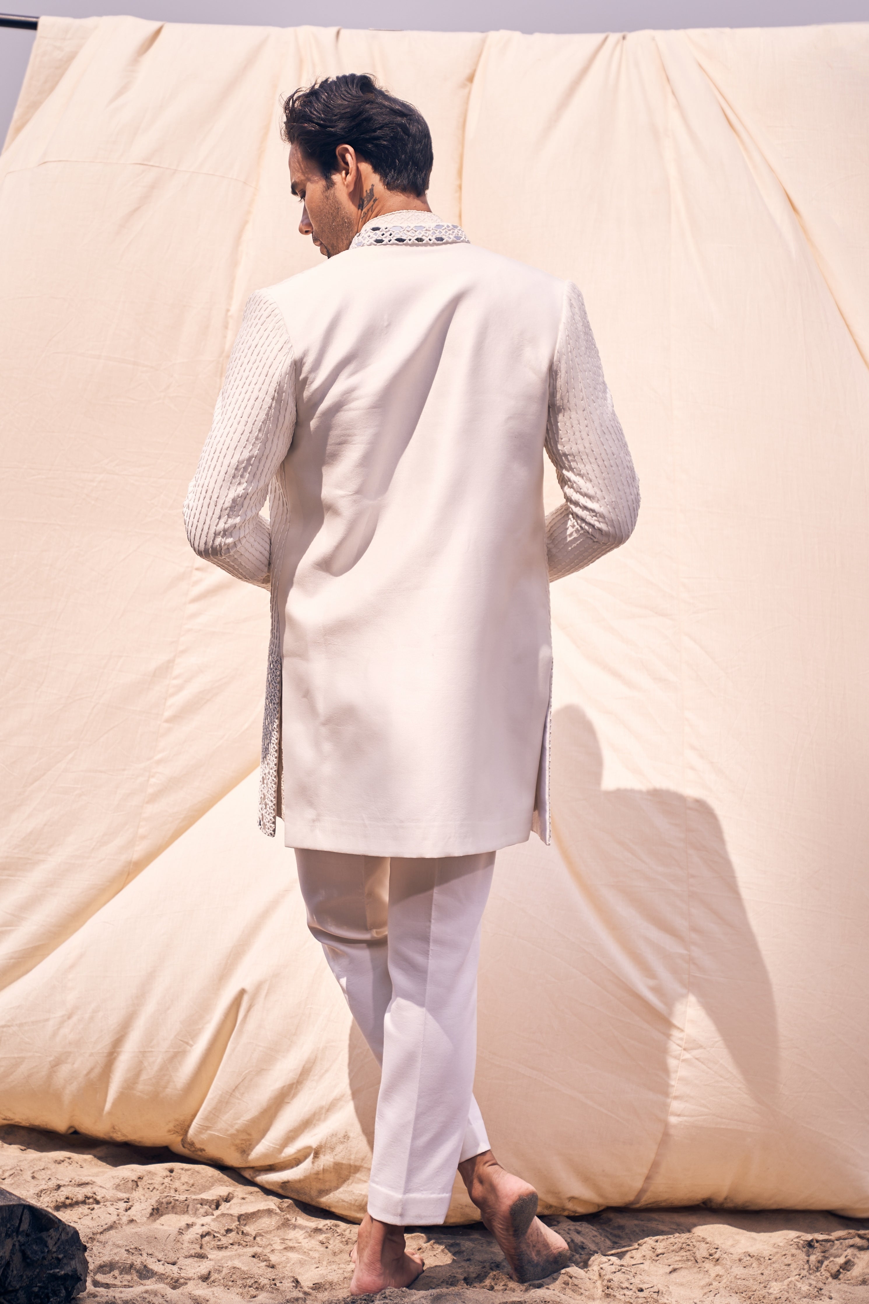 Leather Achkan Set