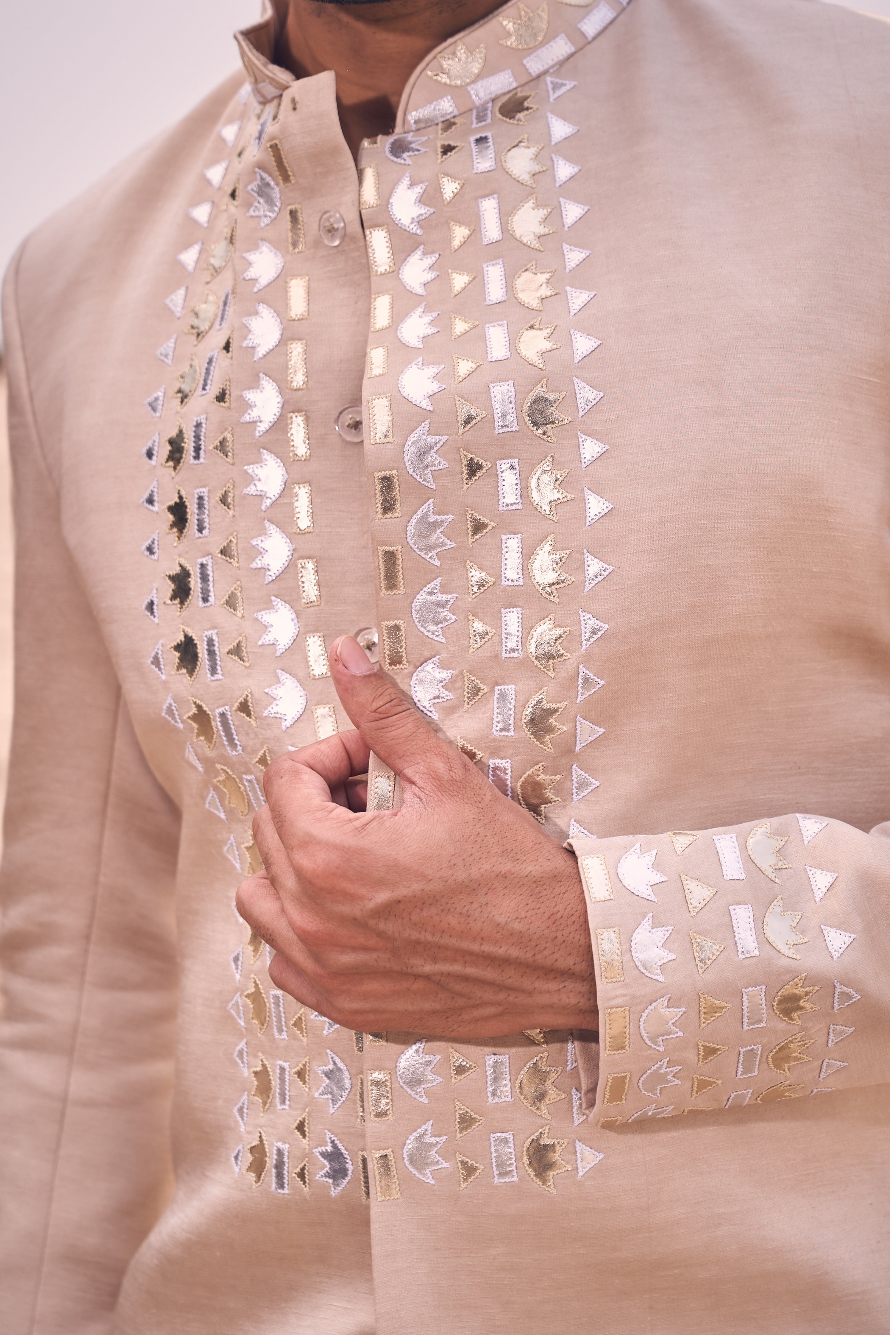 Leather Achkan Set