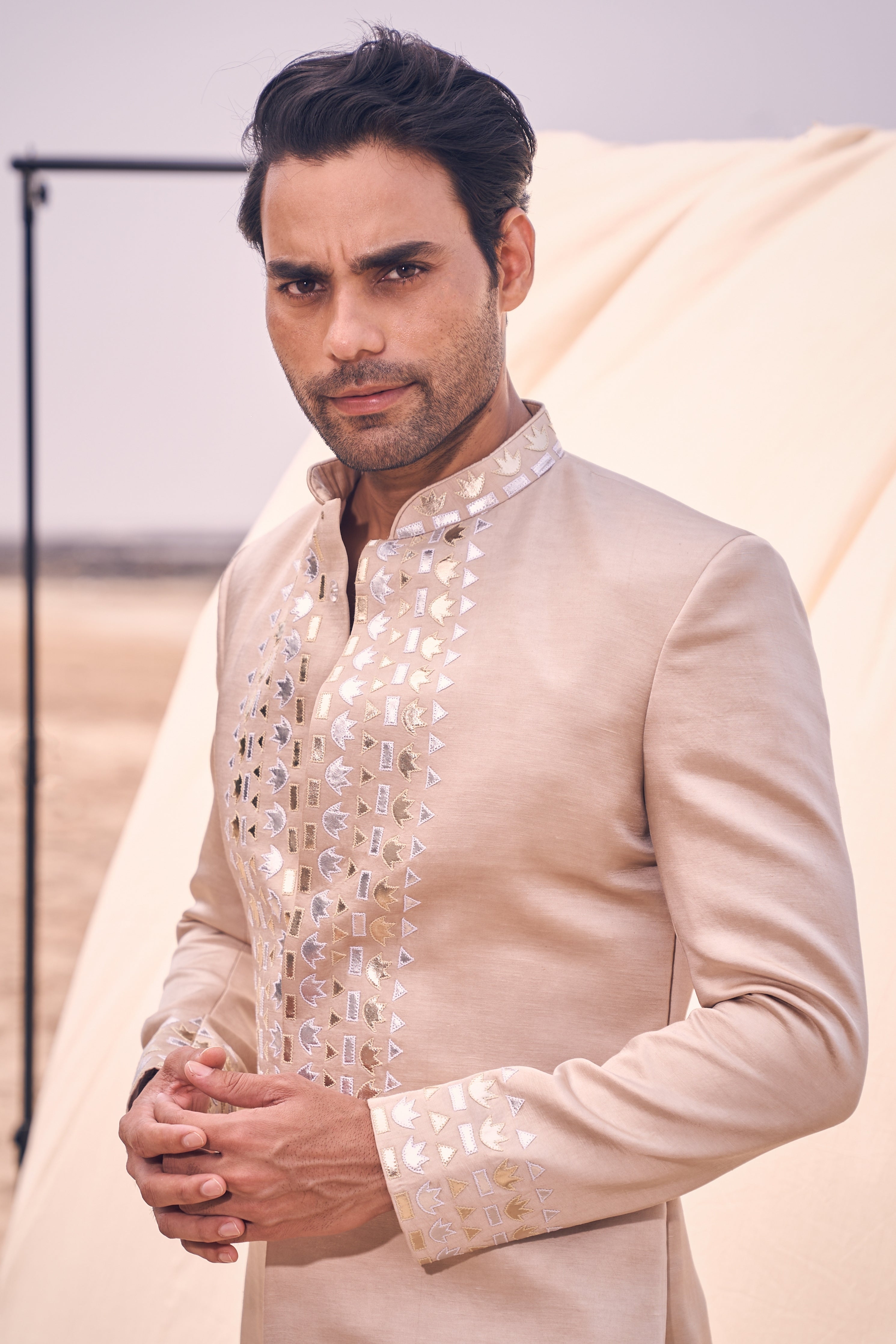 Leather Achkan Set