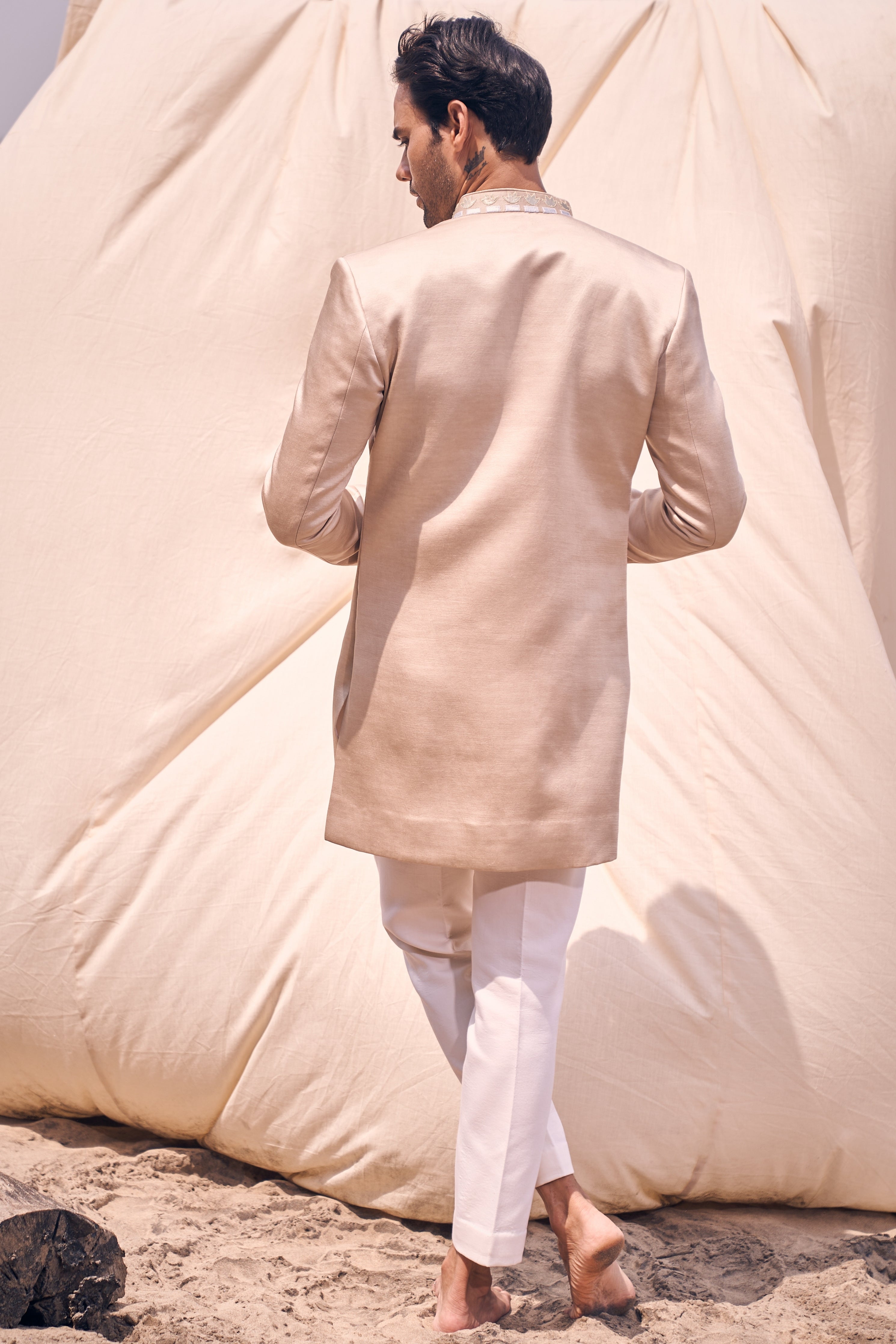 Leather Achkan Set