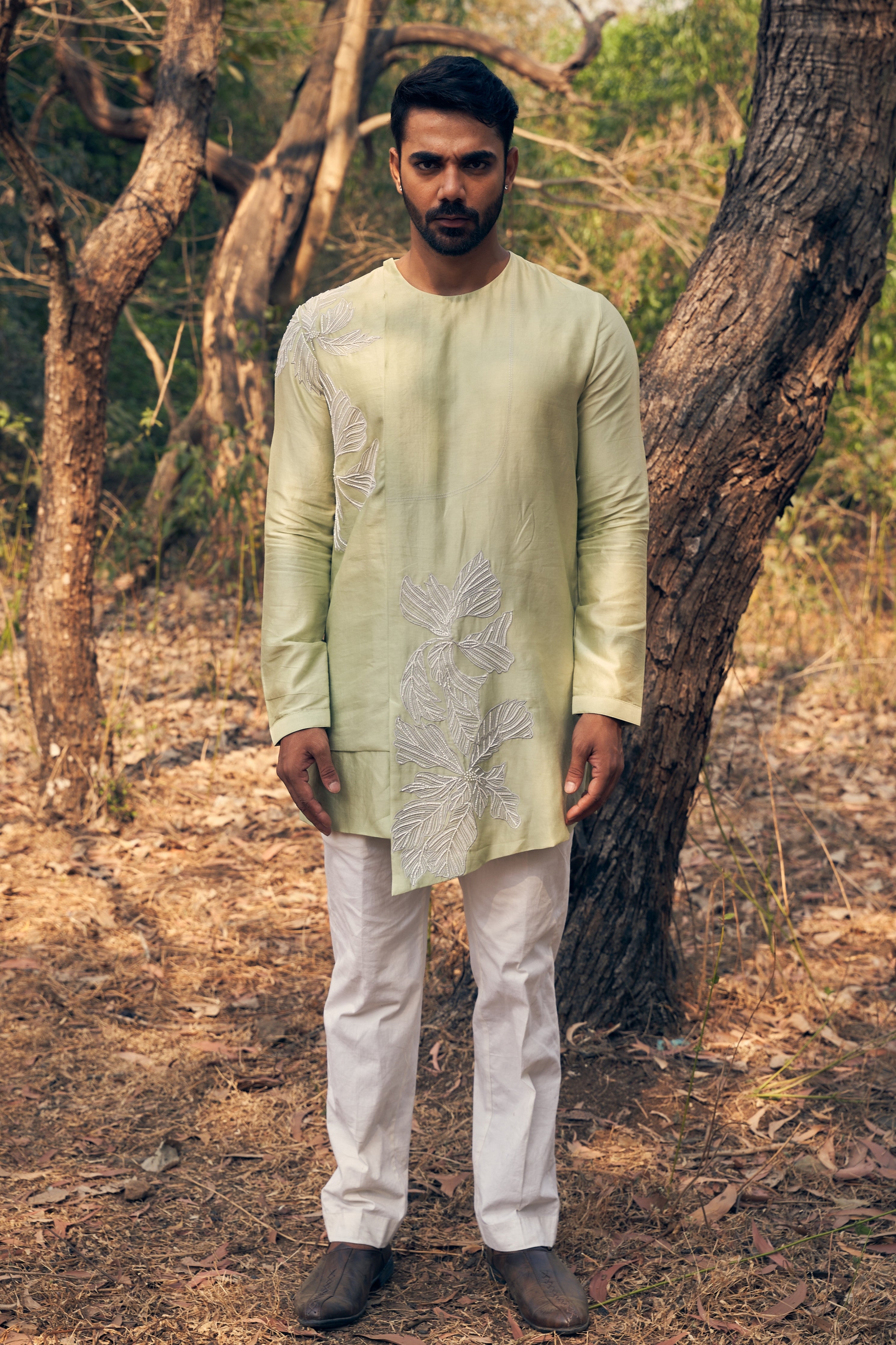Asymmetric Floral Kurta Set