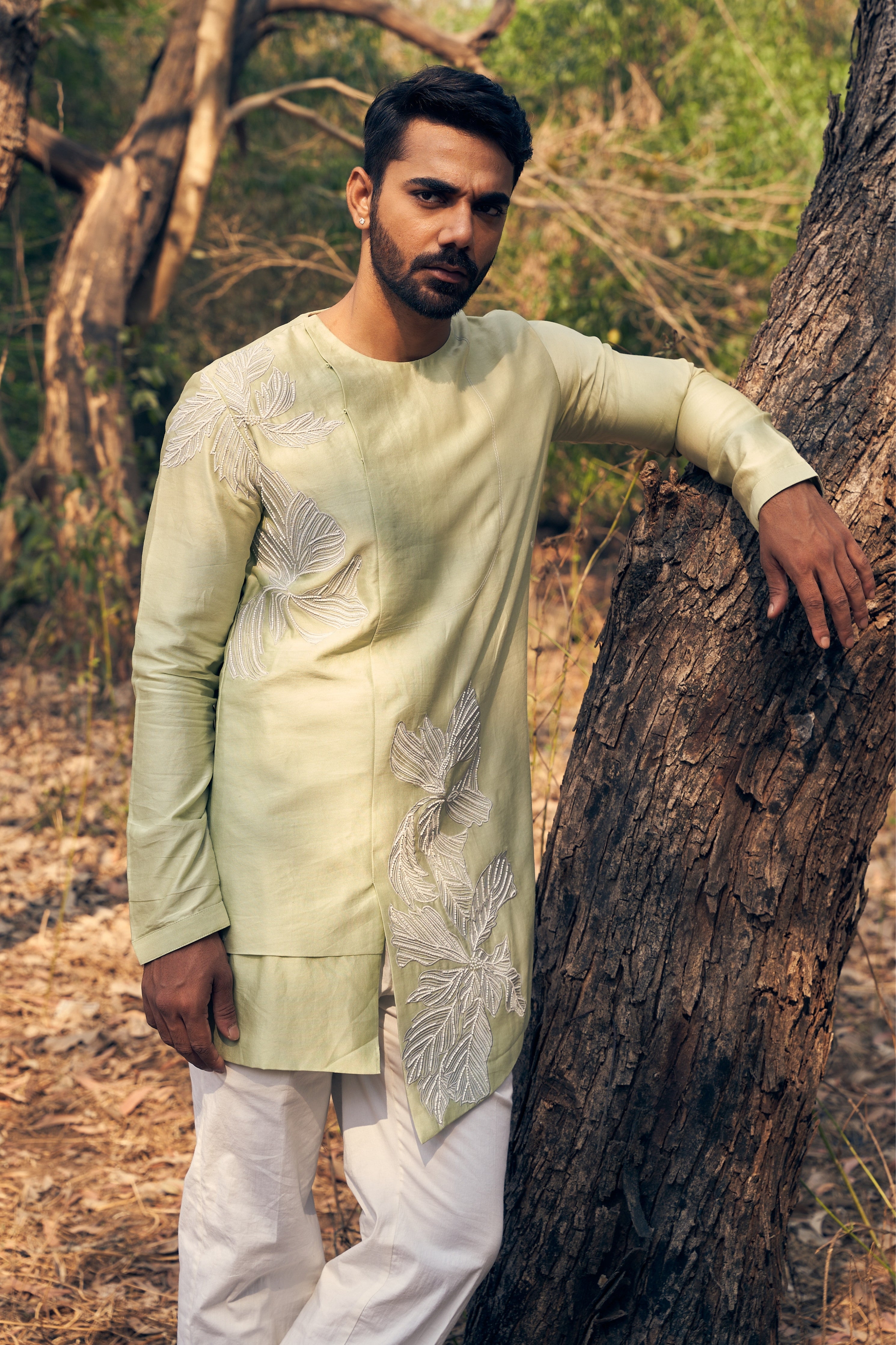 Asymmetric Floral Kurta Set