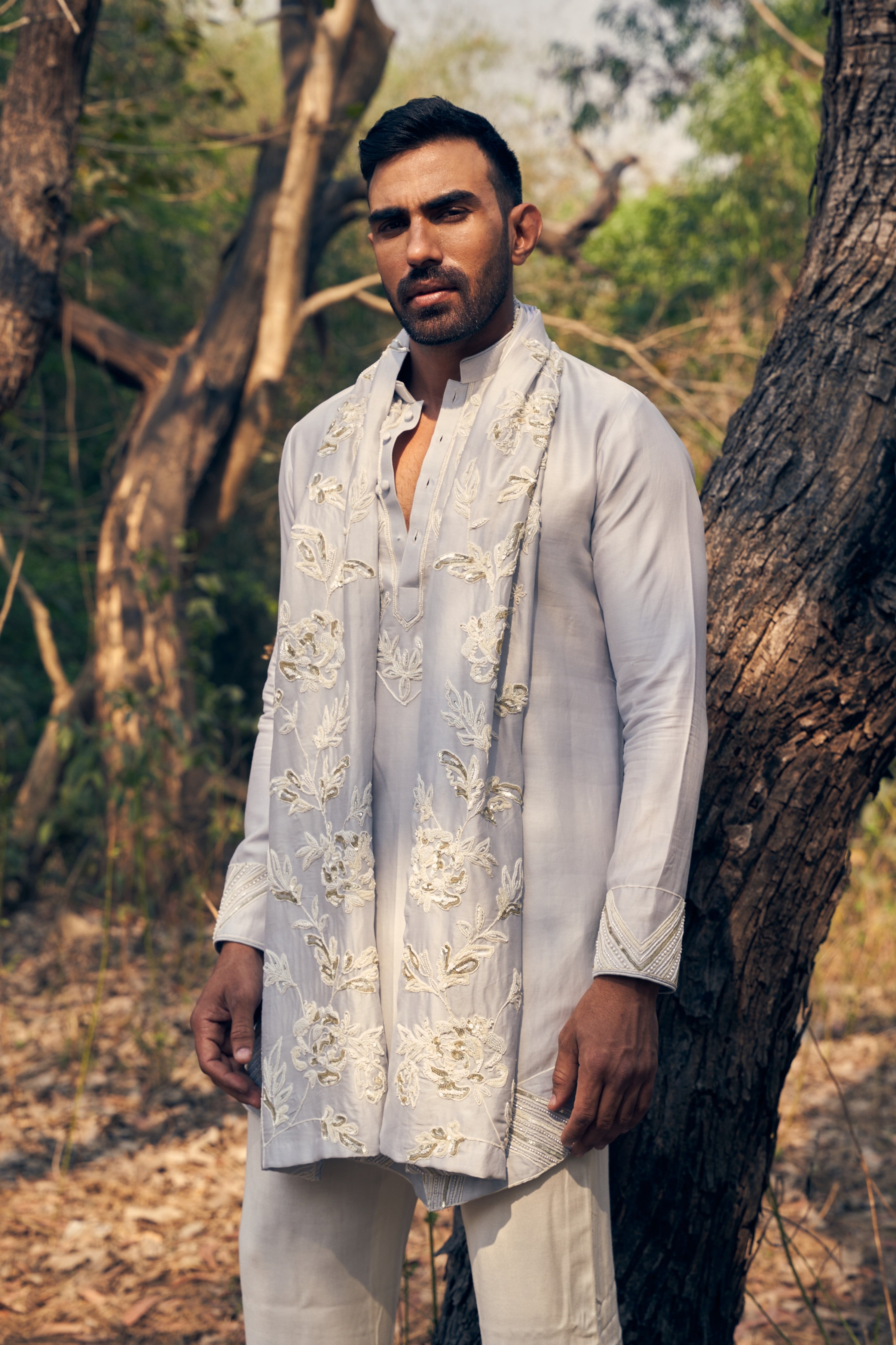 Ice Bath Kurta Stole Set