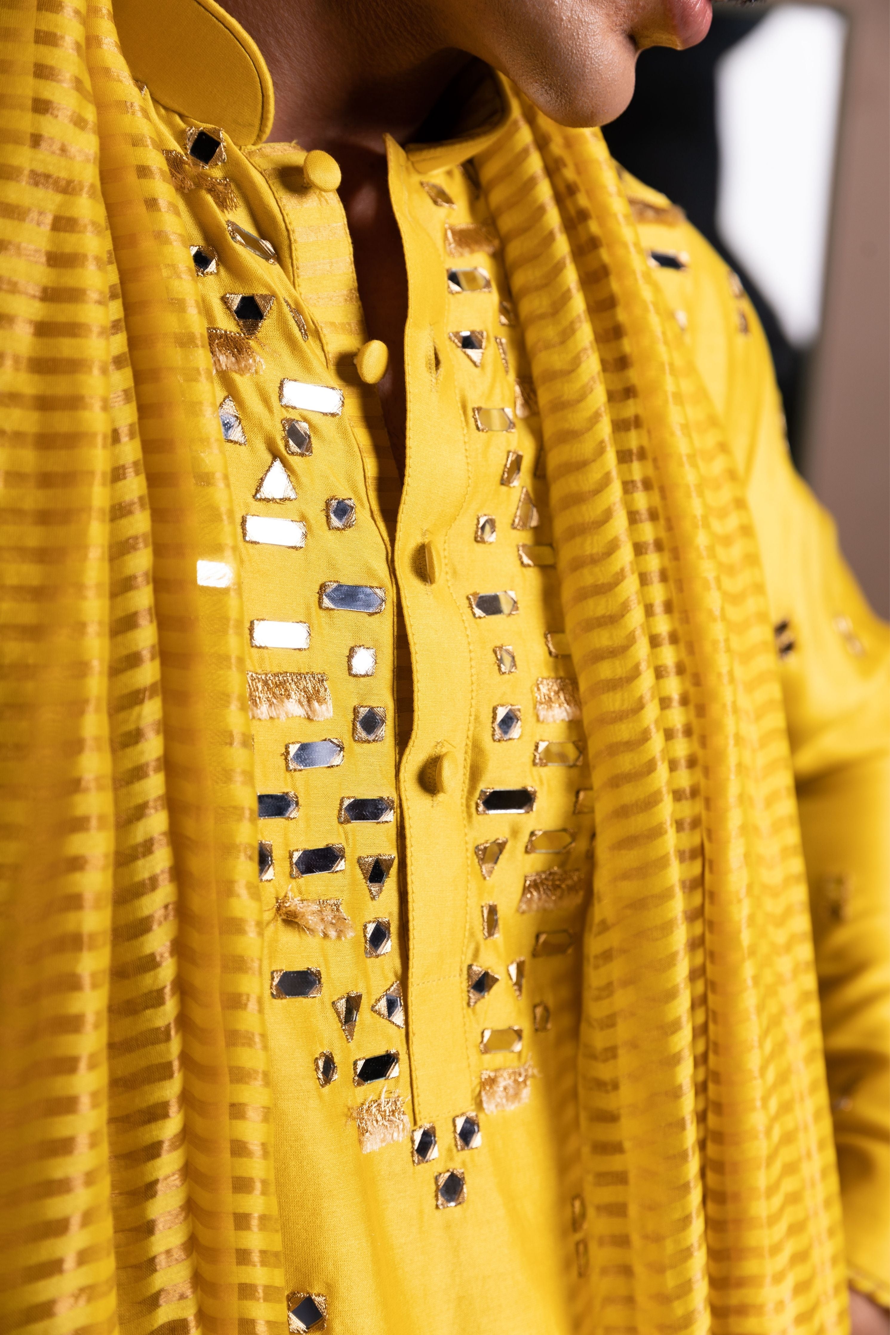 Mirror Drop Kurta with Stole Set