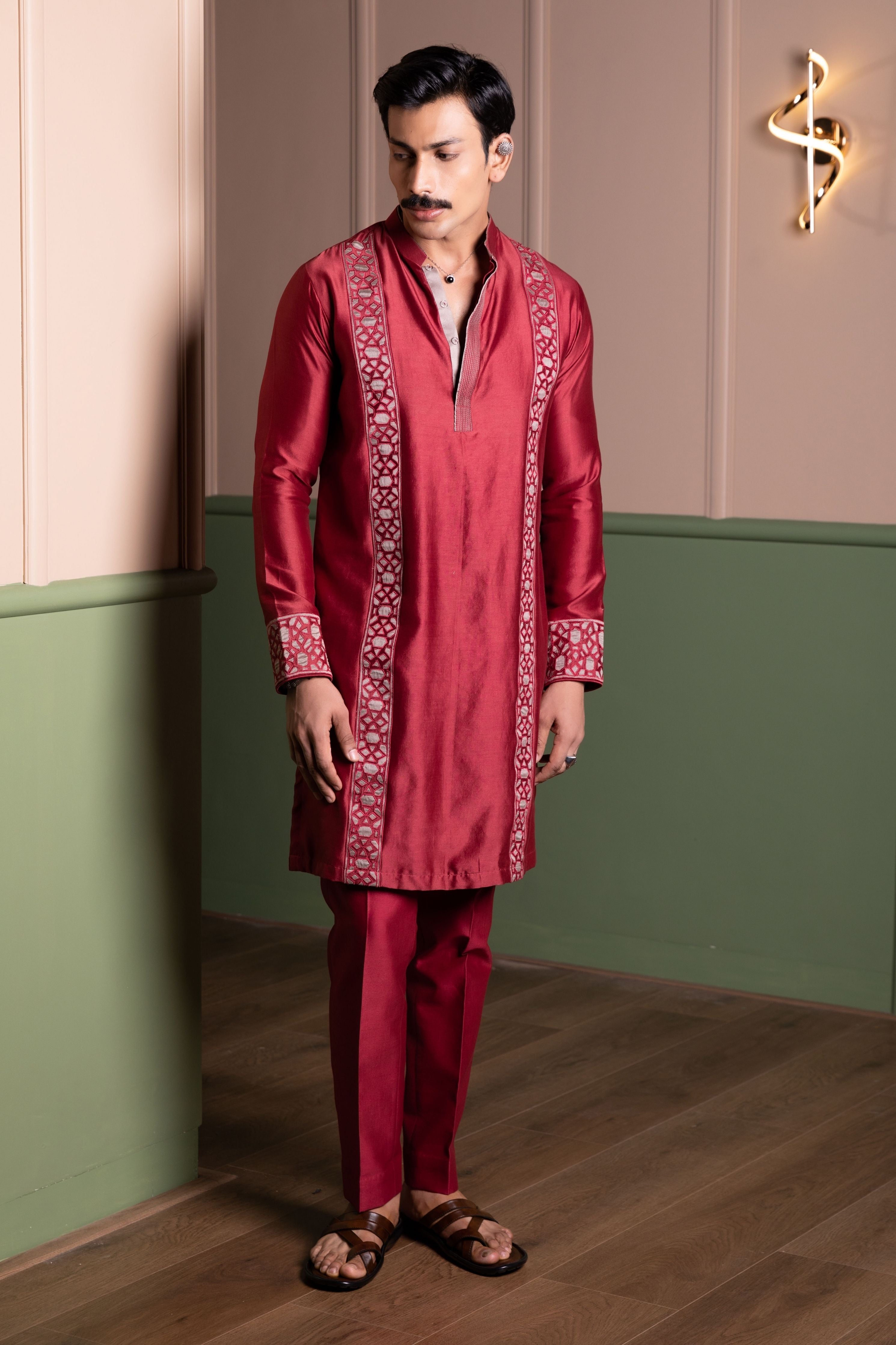 Applique Panel Kurta Set