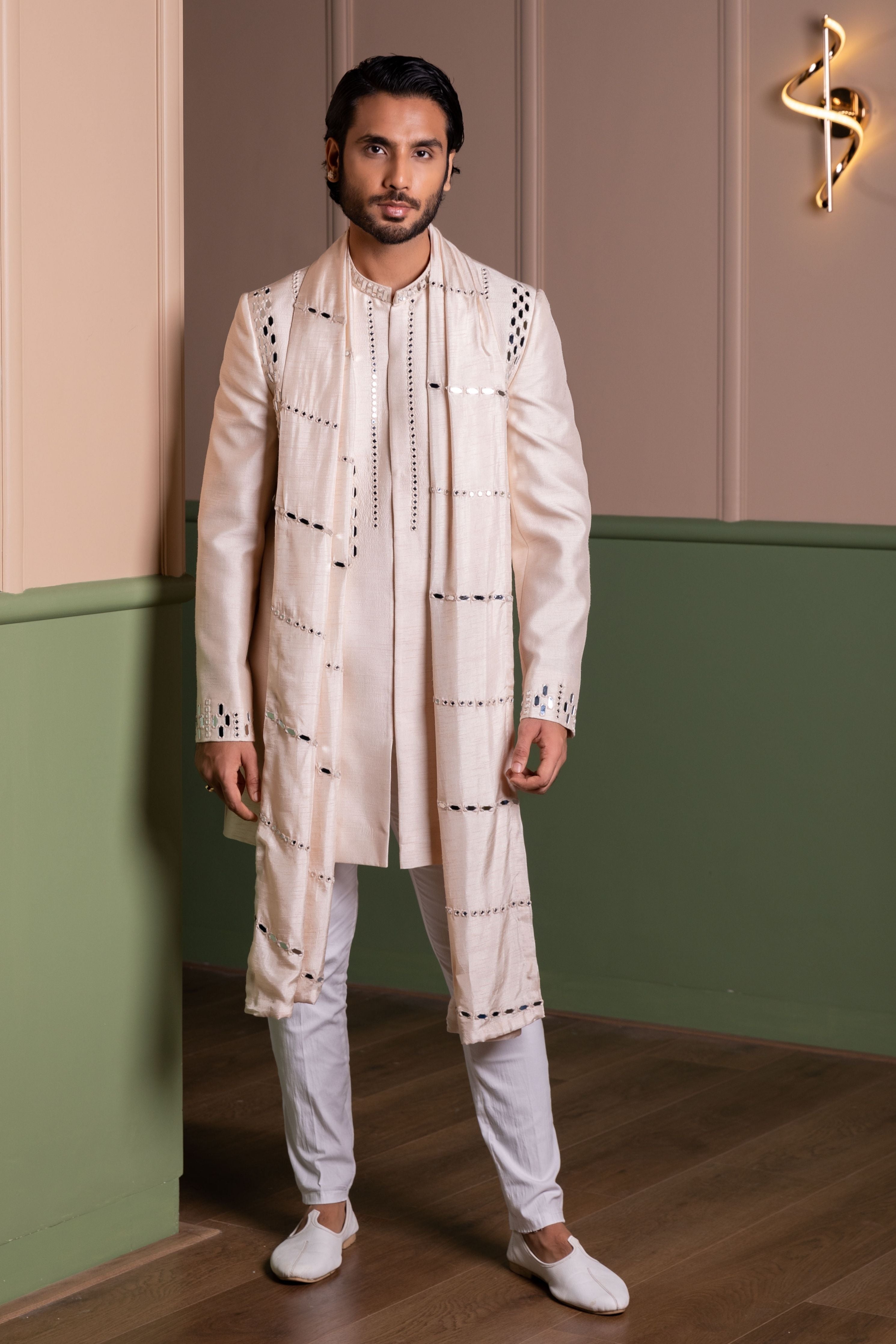 Mirror Work Sherwani Set