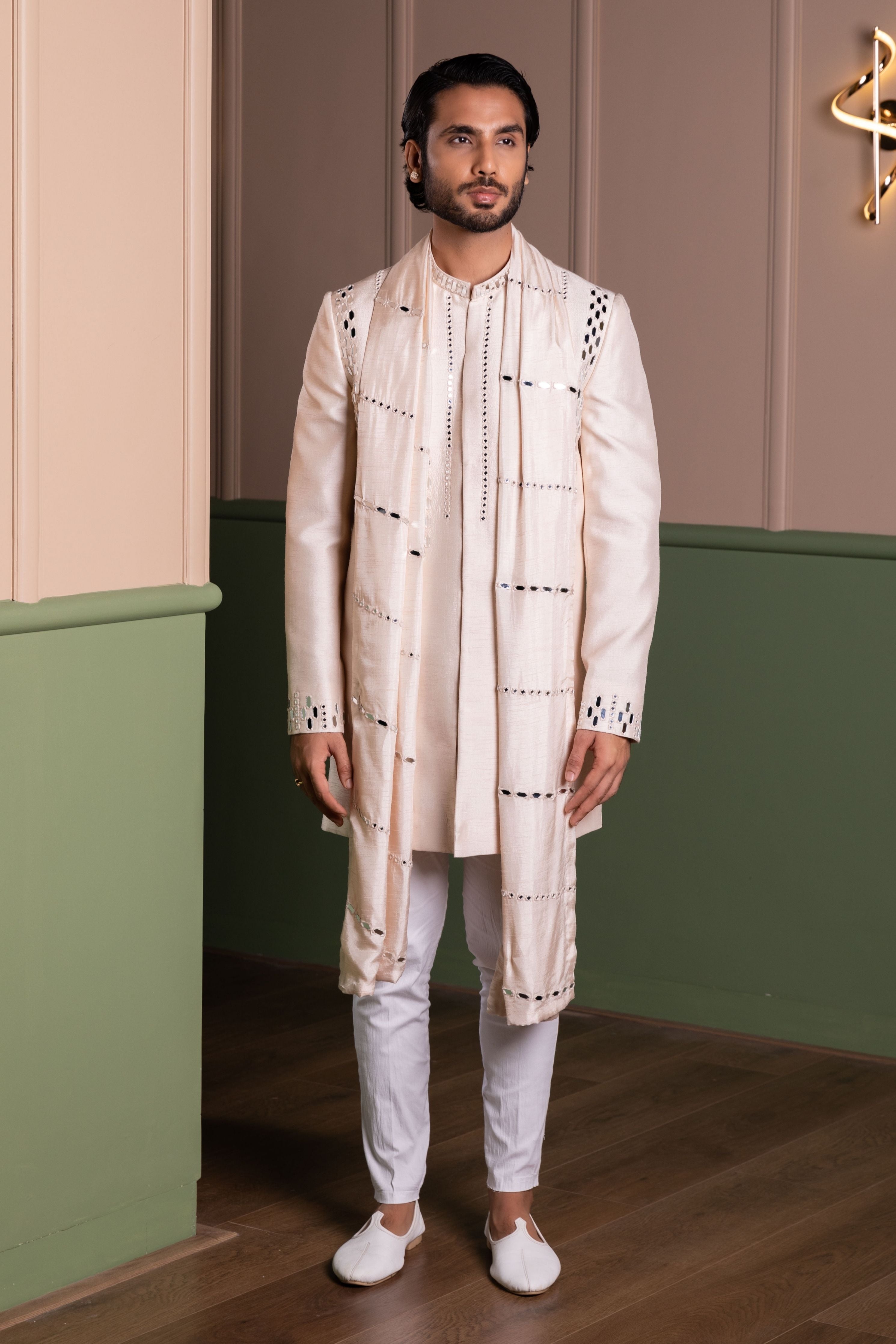Mirror Work Sherwani Set