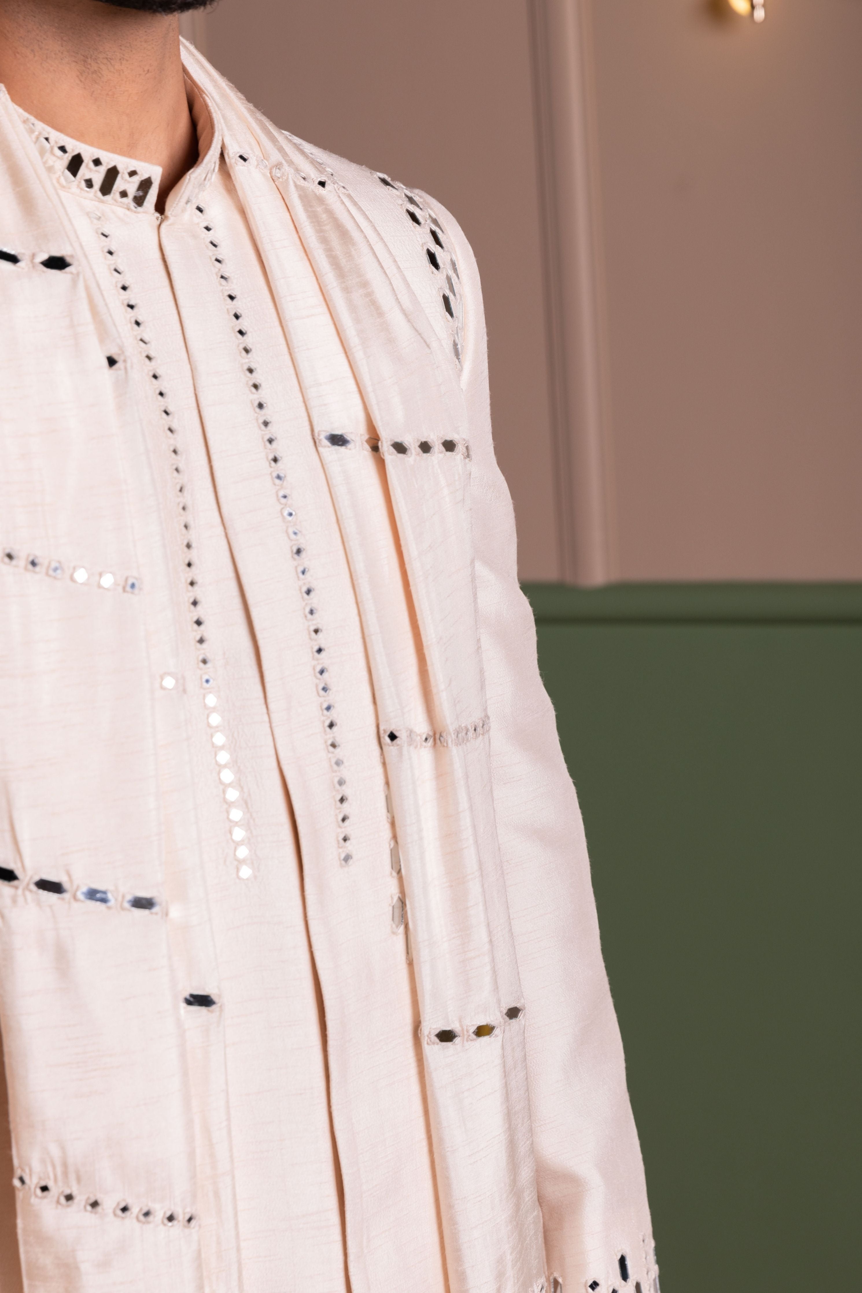 Mirror Work Sherwani Set