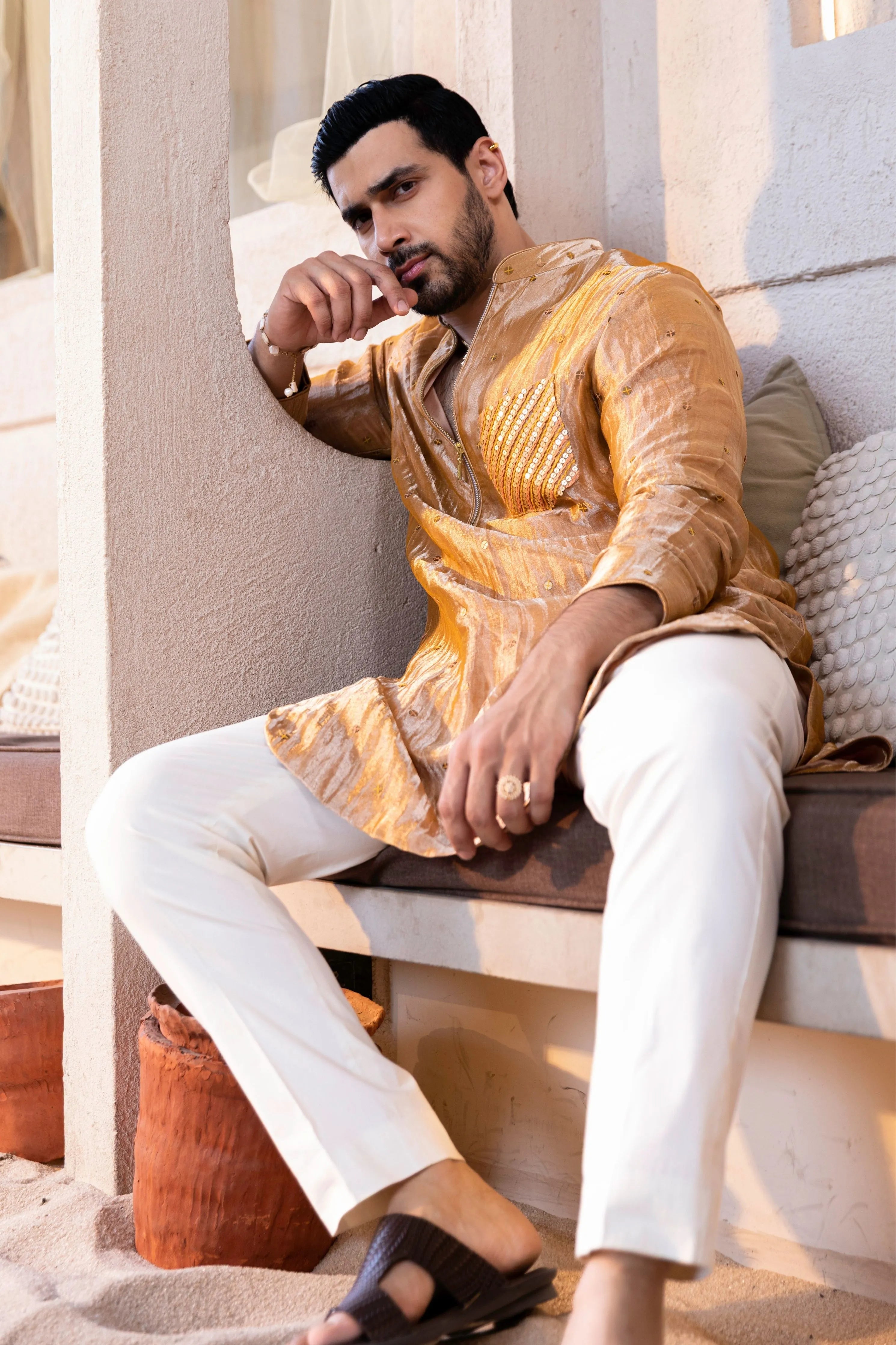 Tissue Pocket Kurta Set