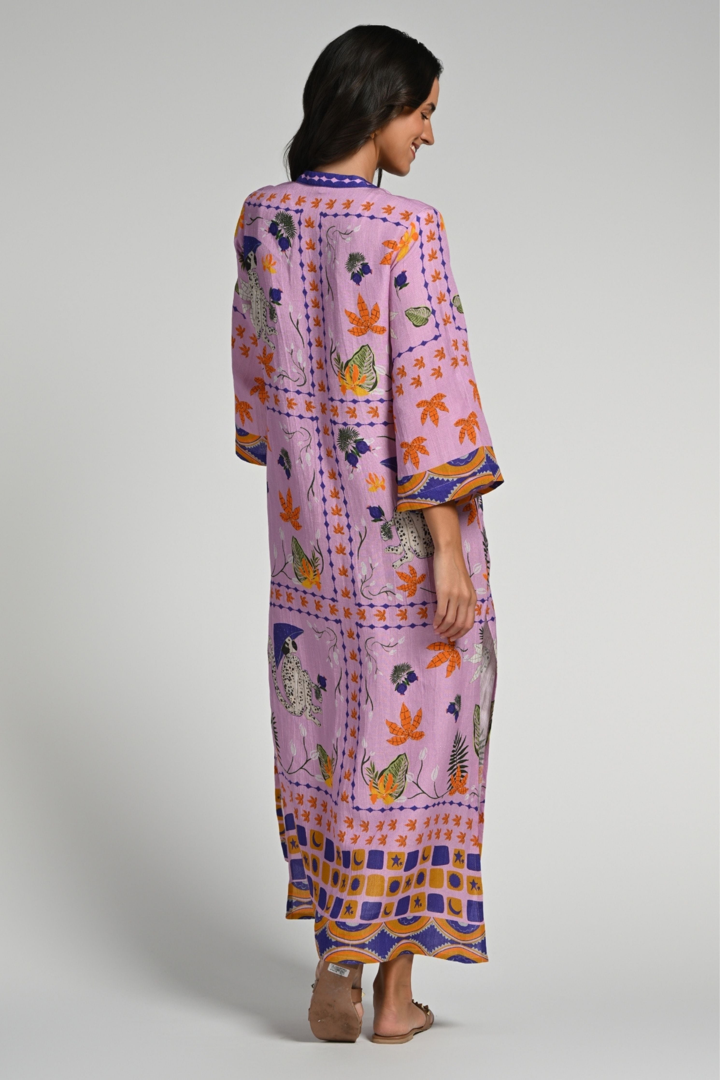 Monkey Pop Linen Kaftan
