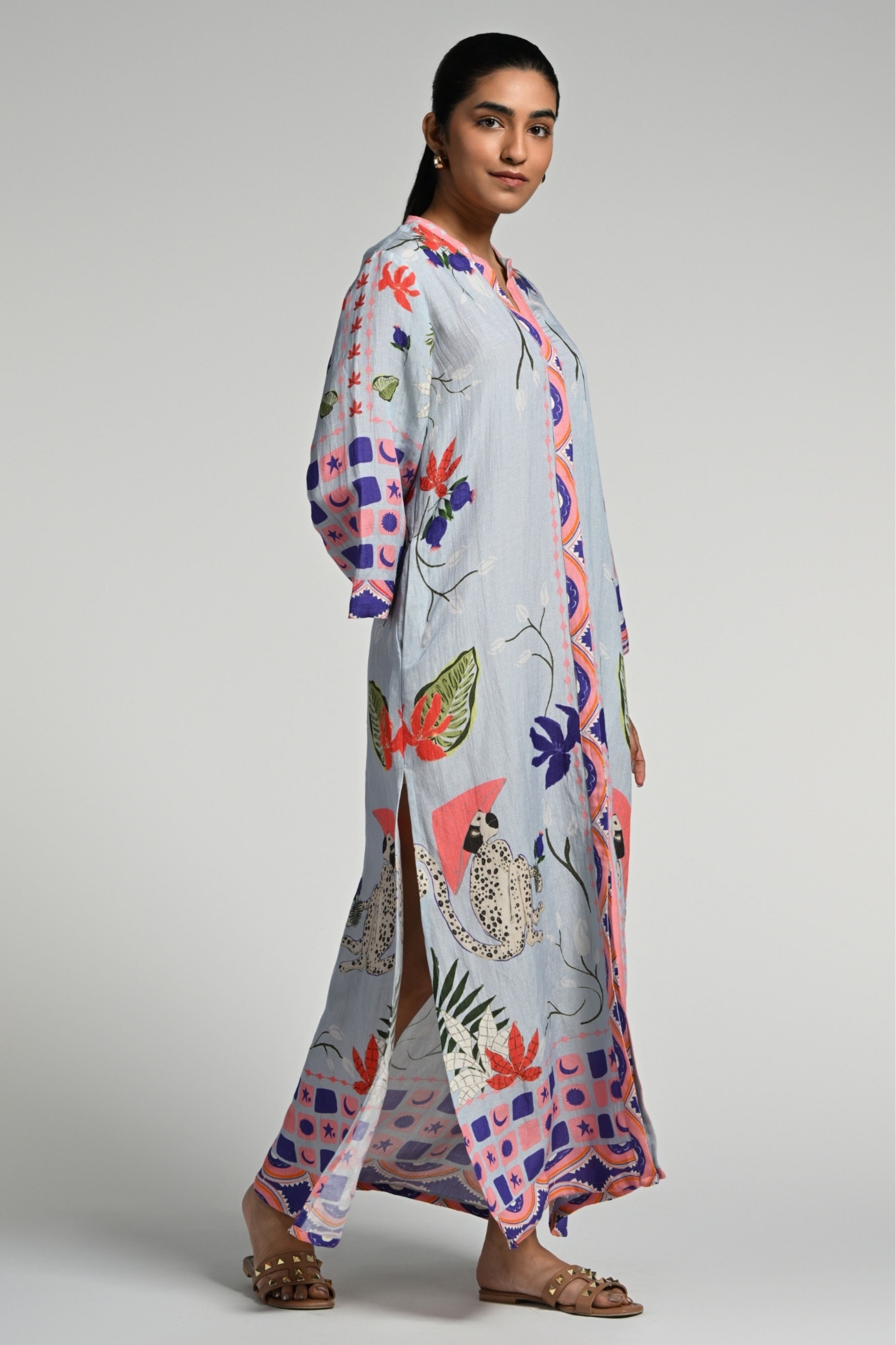 Monkey Pop Linen Kaftan