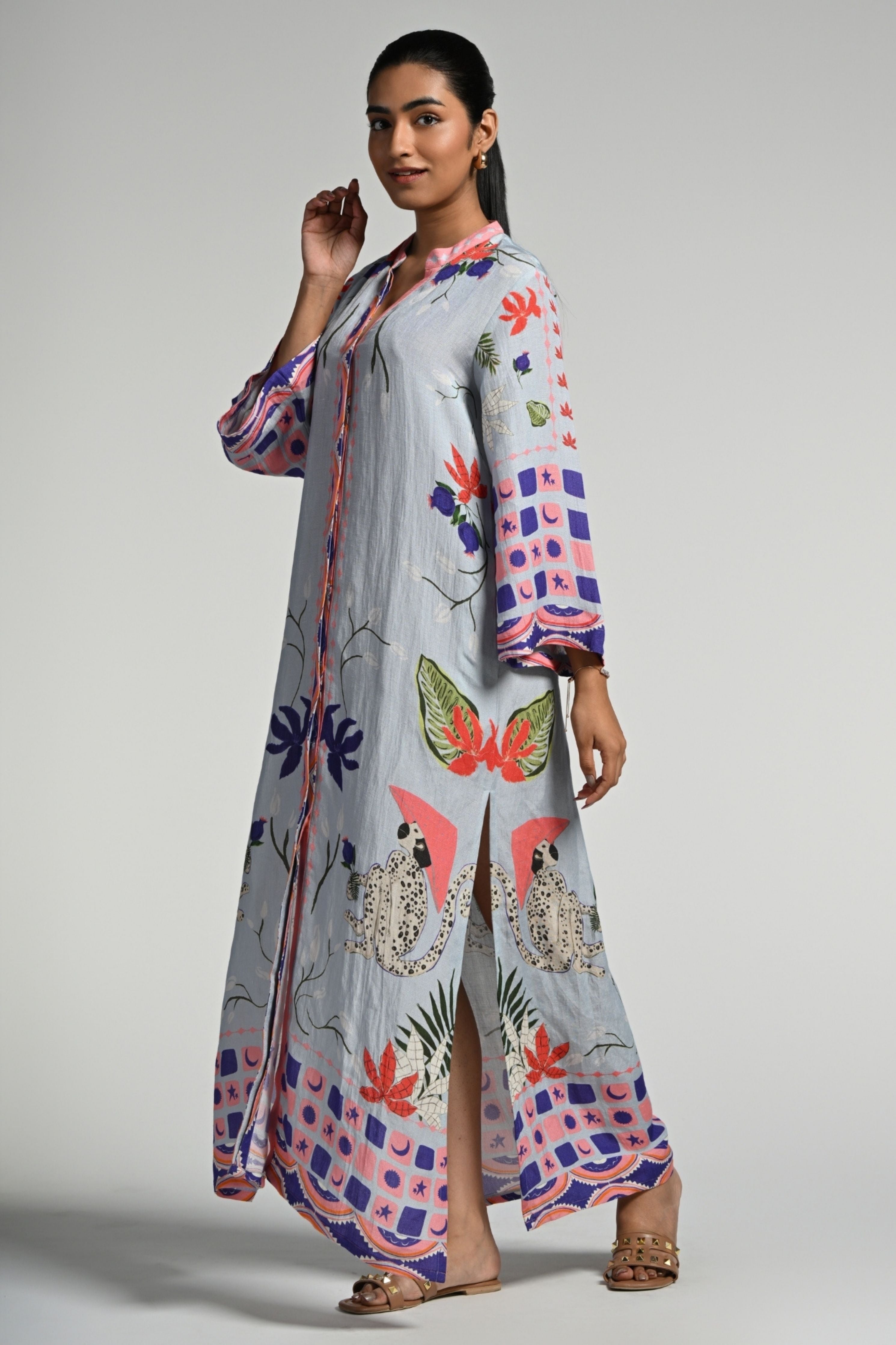 Monkey Pop Linen Kaftan