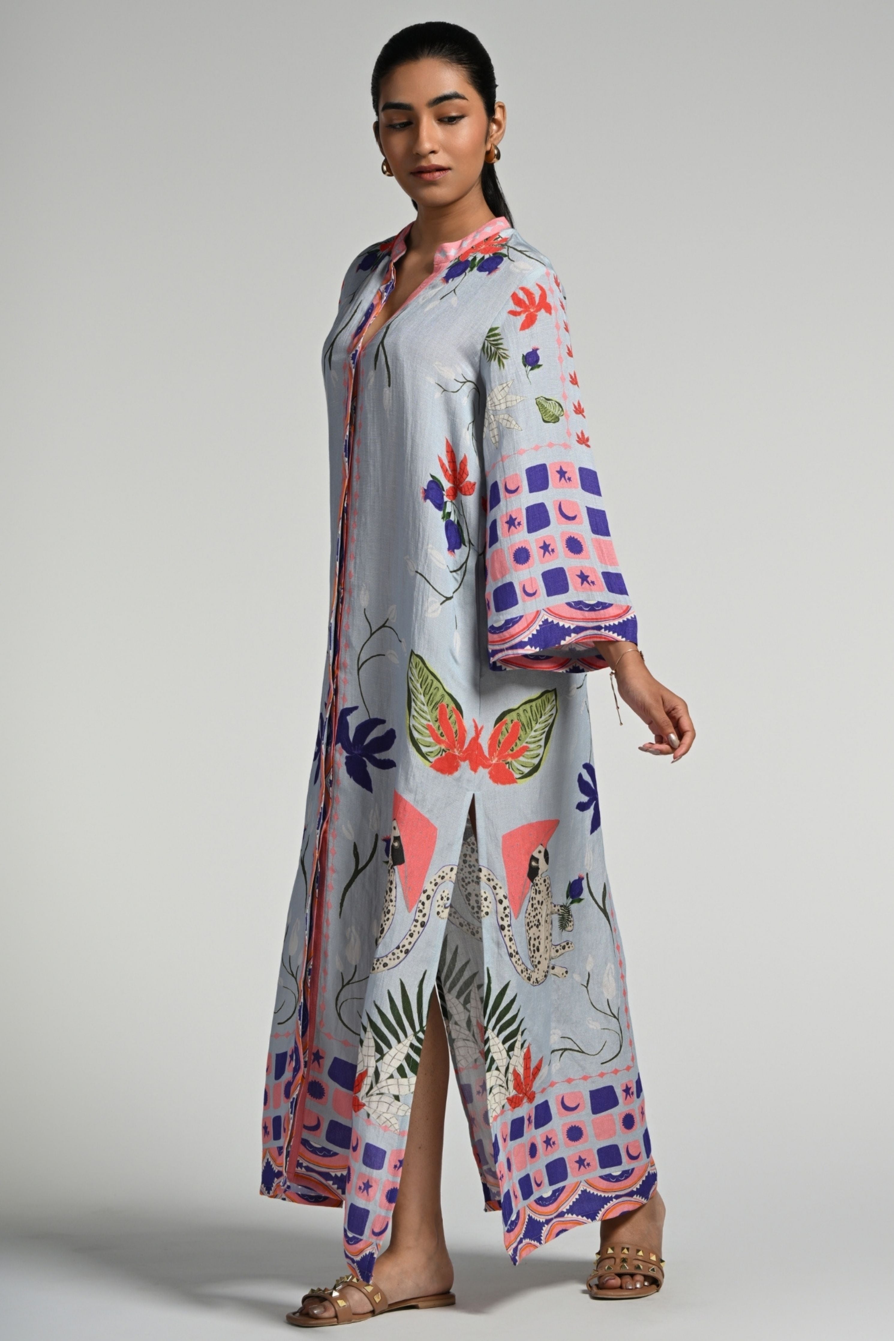Monkey Pop Linen Kaftan