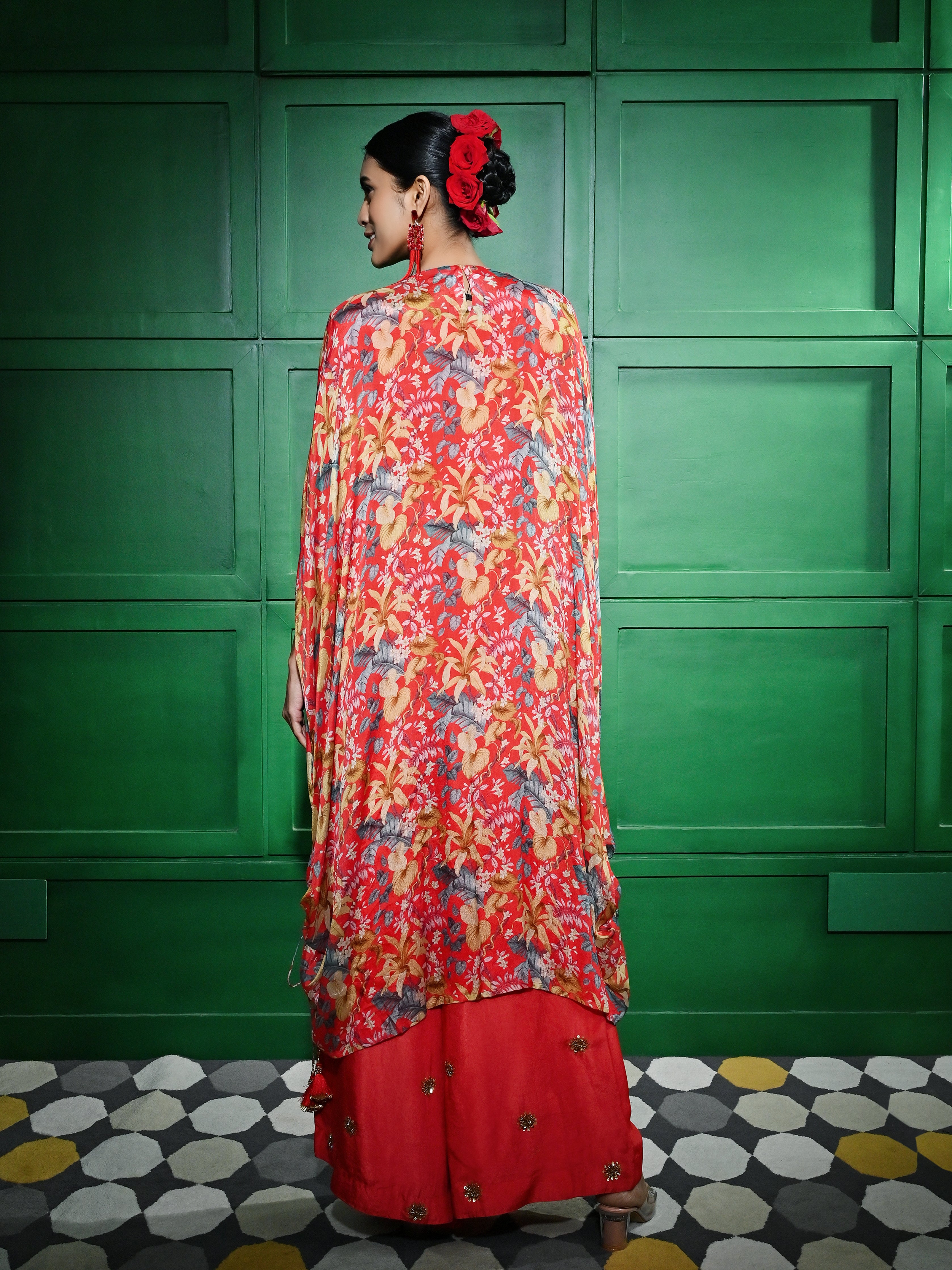 Red Printed Kaftan