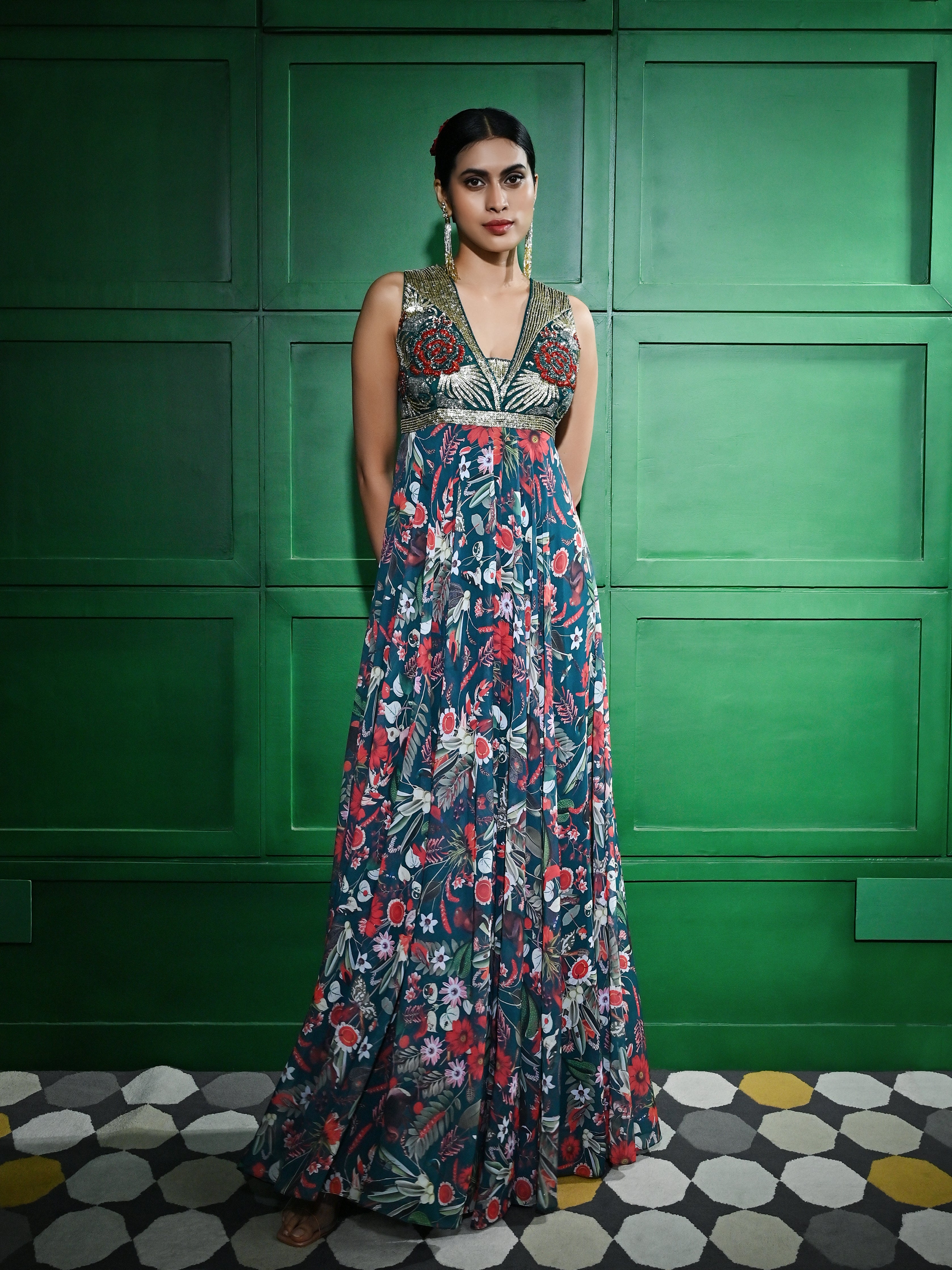 Green Glass Bead Jumpsuit