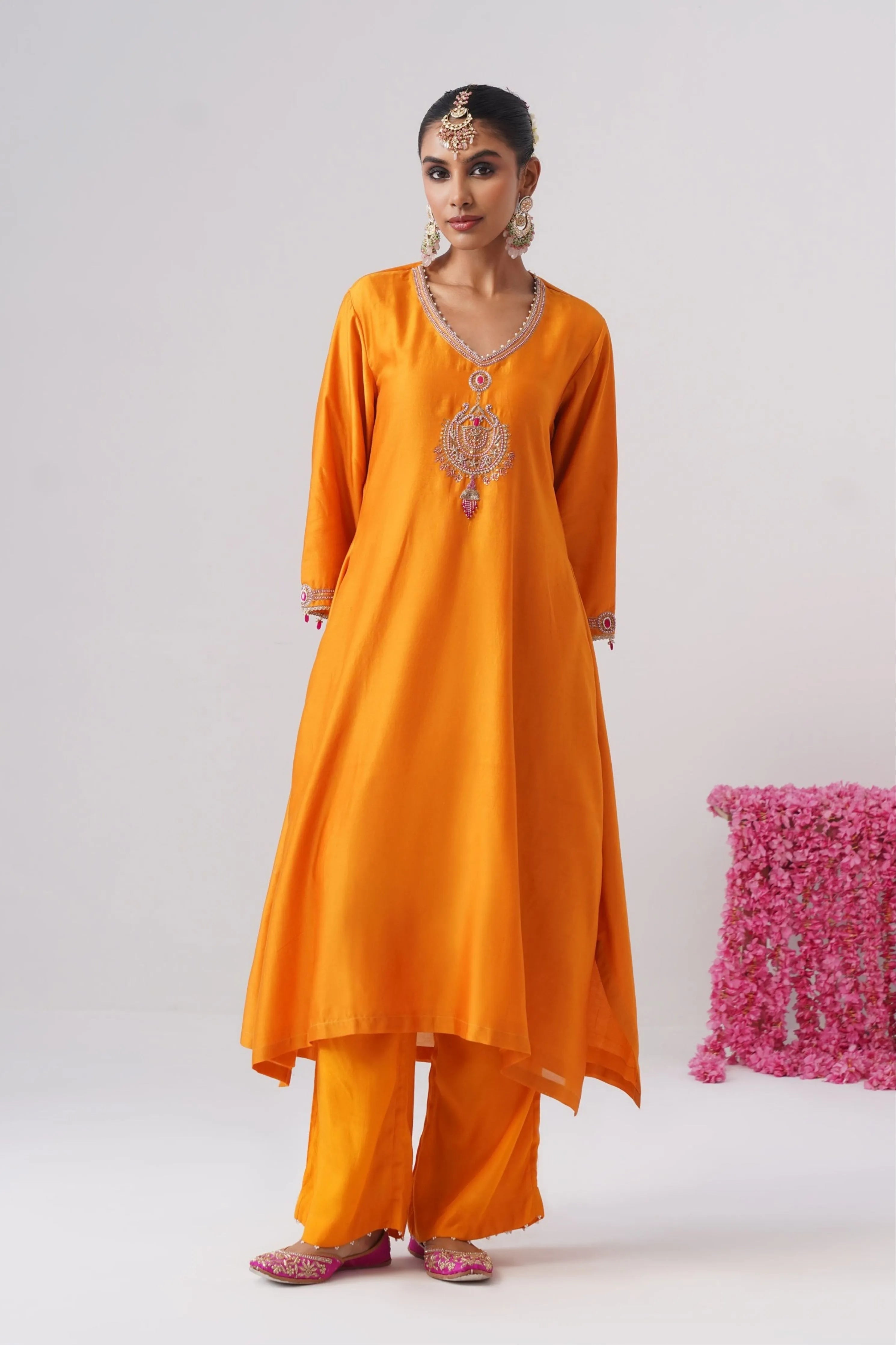 Kesariya Kurta Set