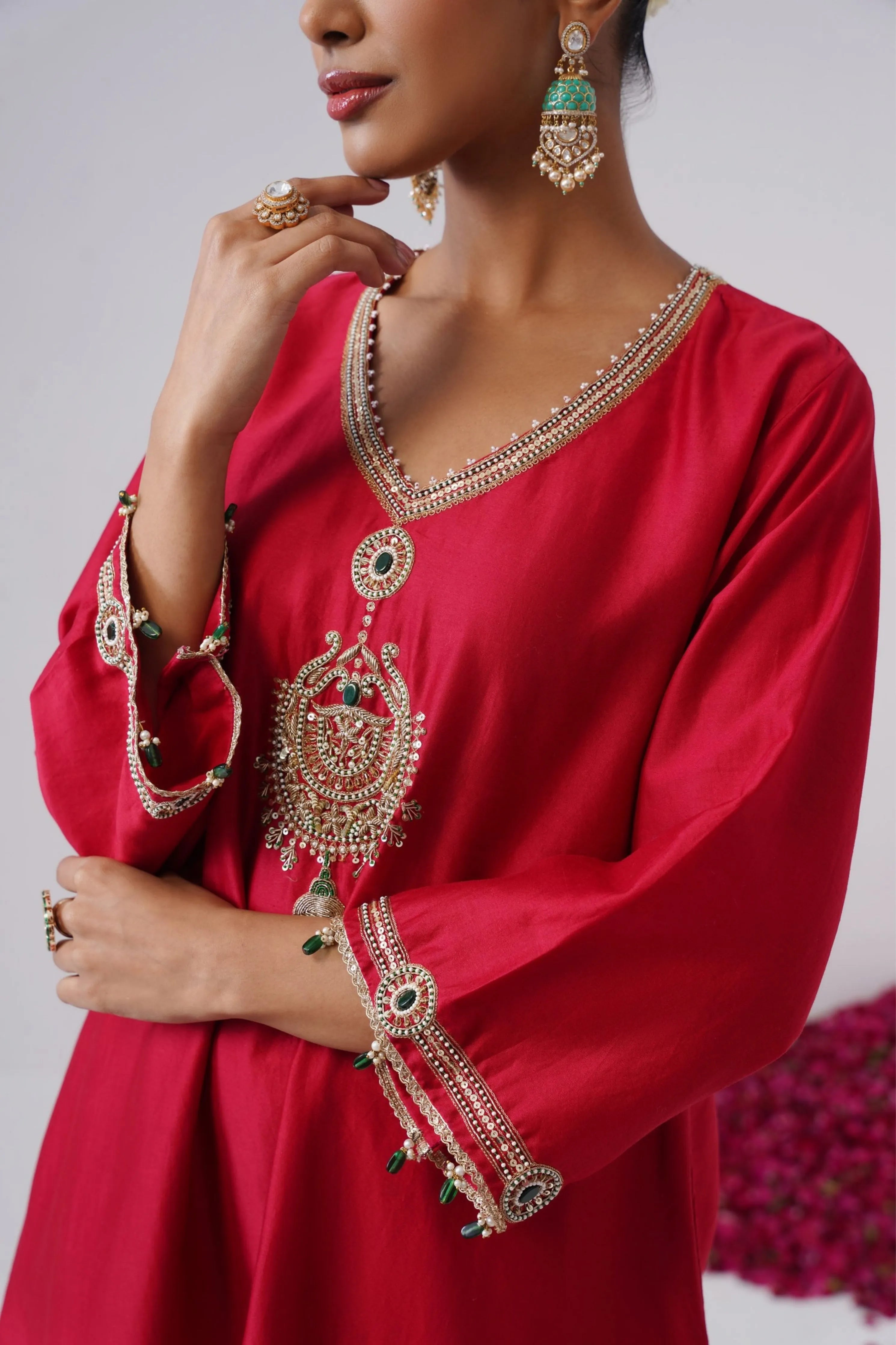 Surkh Kurta Set