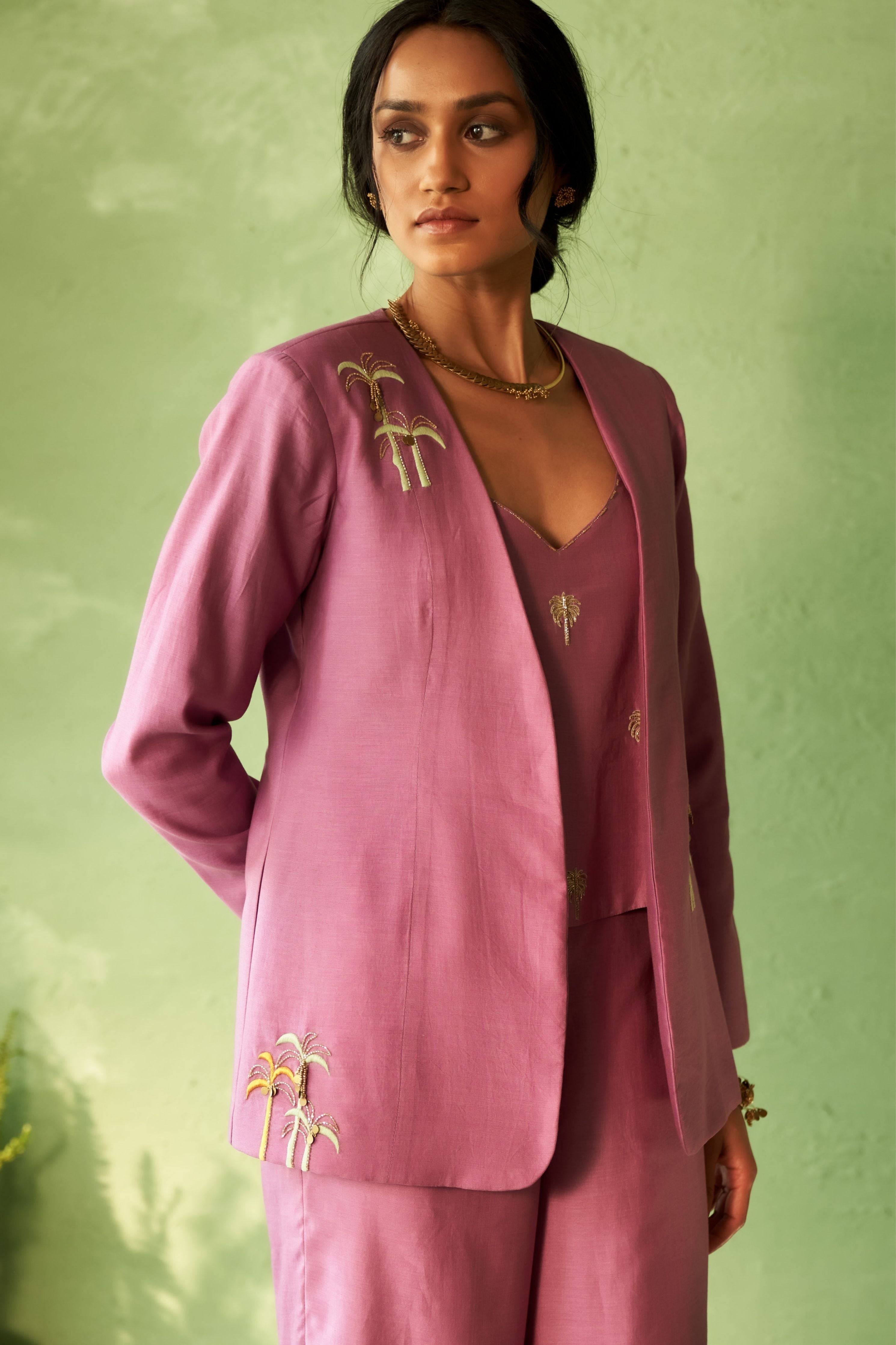 Purple Lounge Jacket set
