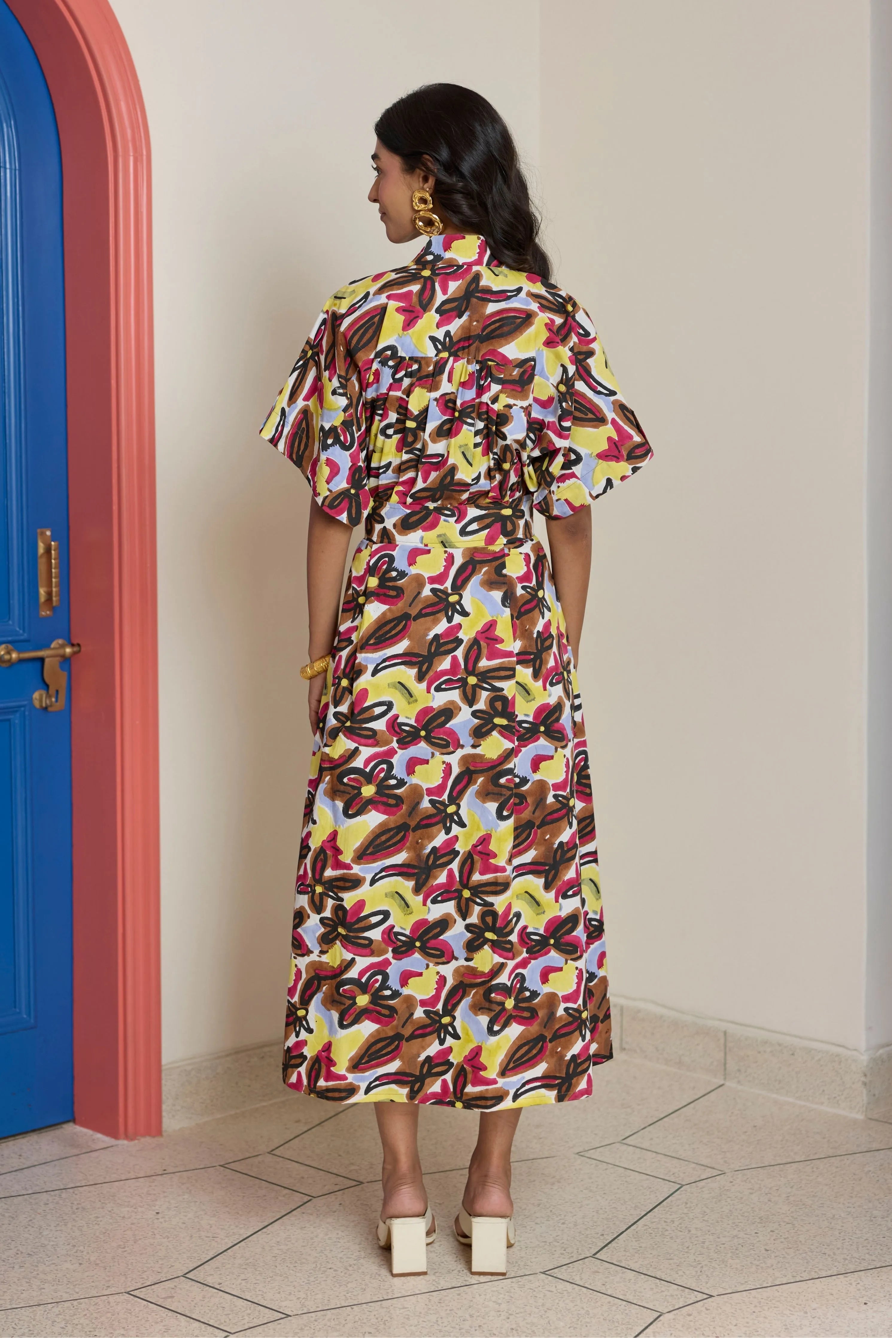 Abstract Dawn Wrap Dress