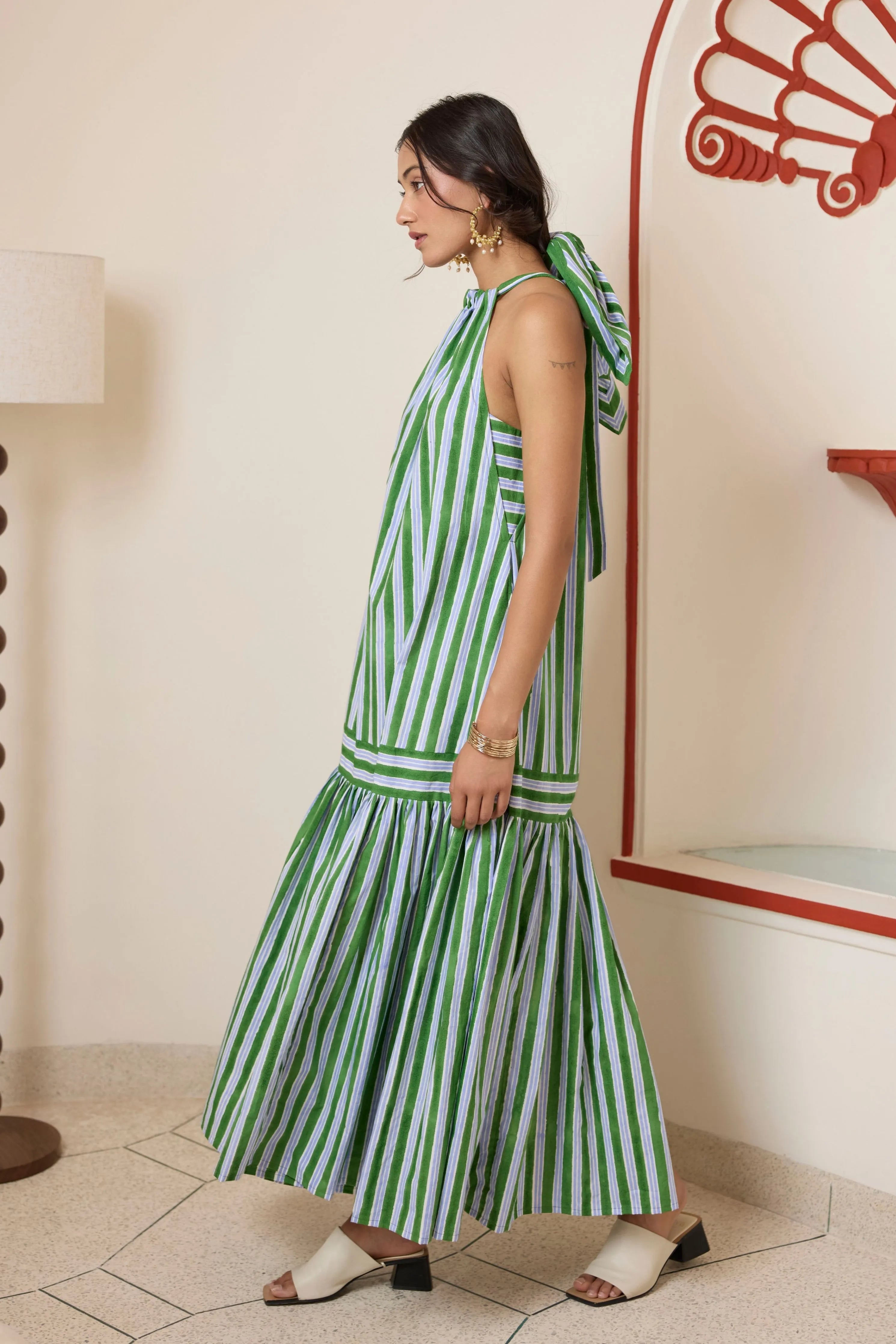 Forest Green Halter Maxi Dress