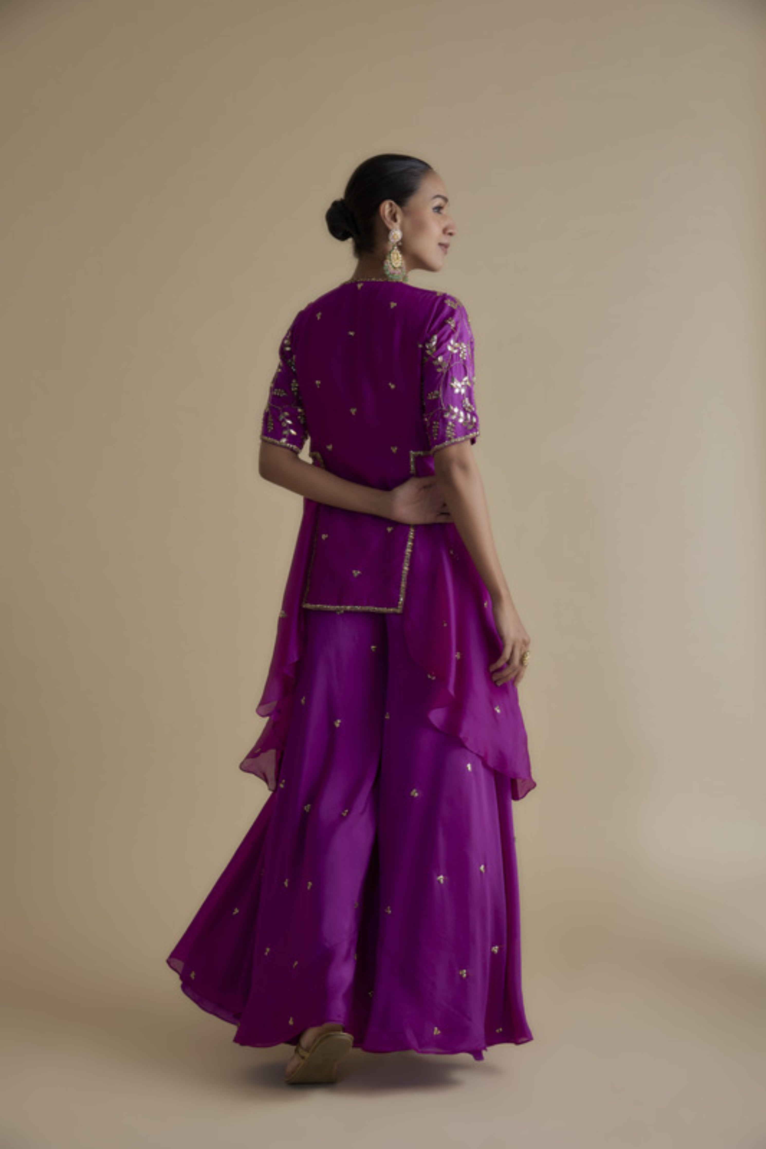 Sequins Embellished Tunic & Palazzo Set