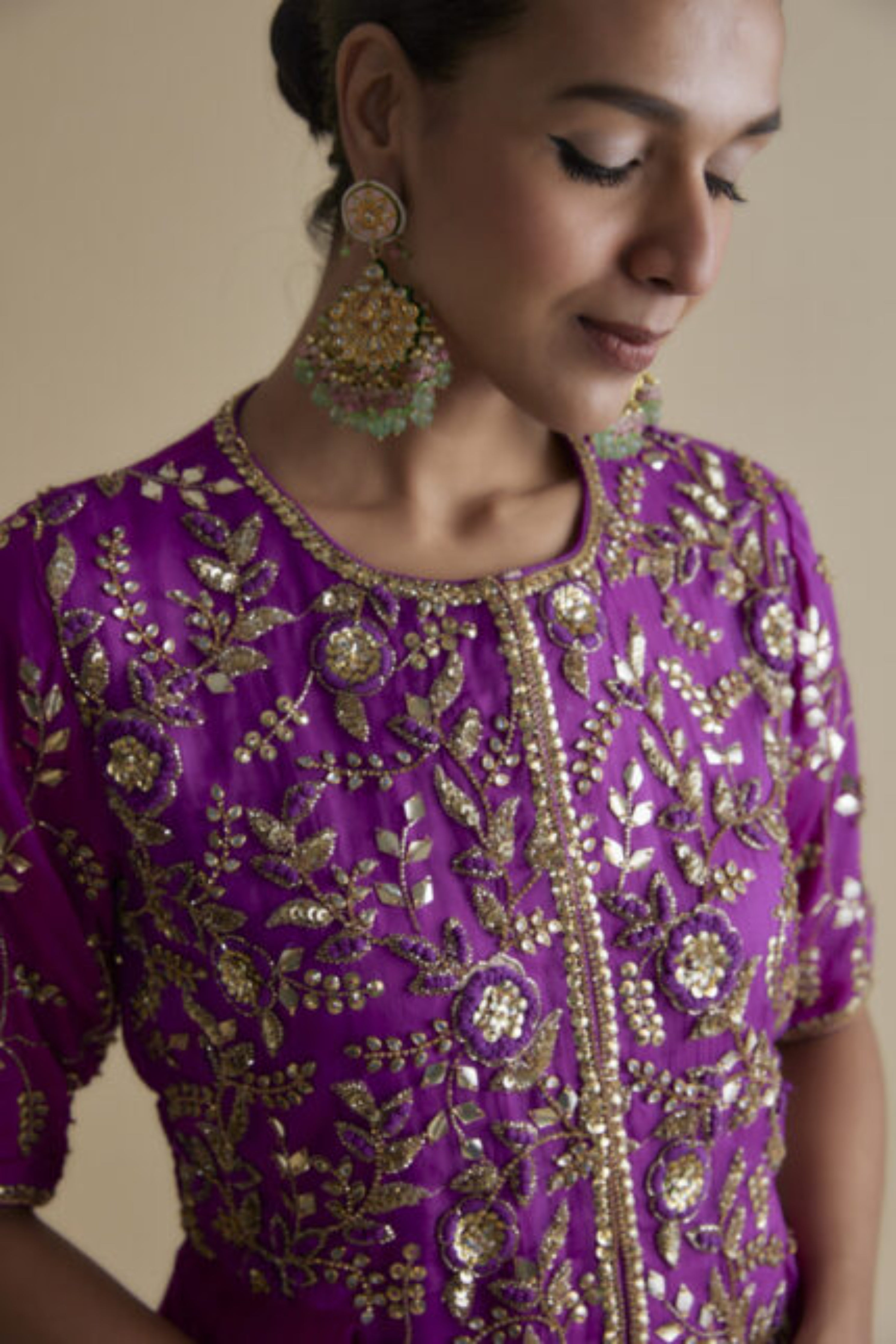 Sequins Embellished Tunic & Palazzo Set